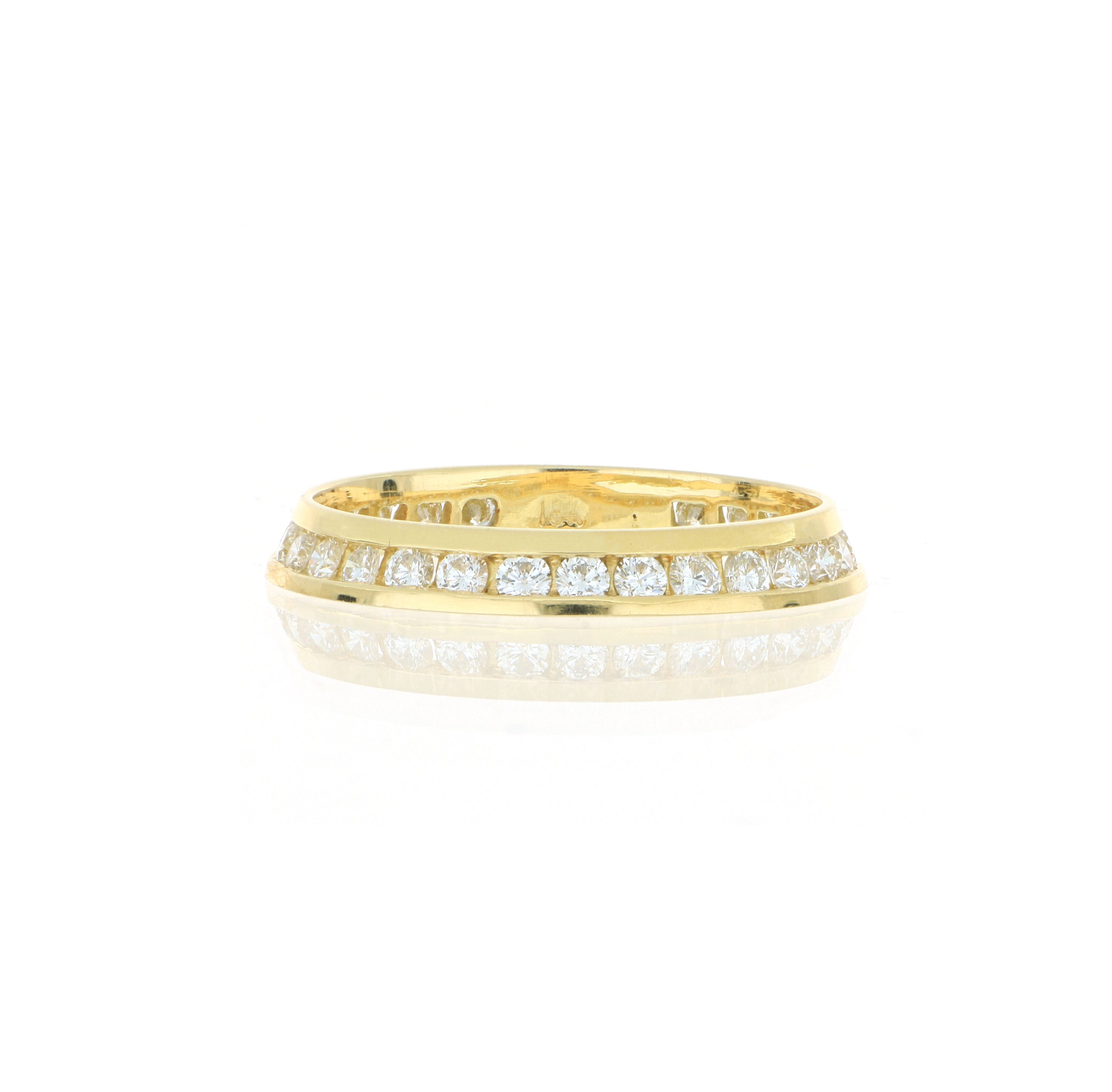 18k Yellow Gold Modern Channel Set Diamond Eternity Band