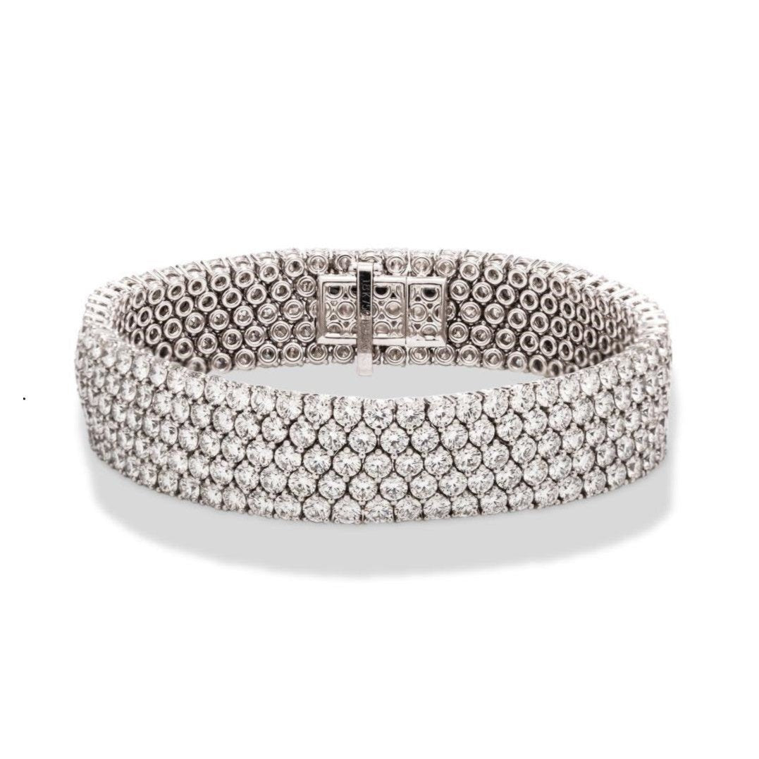 18k_white_gold_5_row_diamond_bracelet