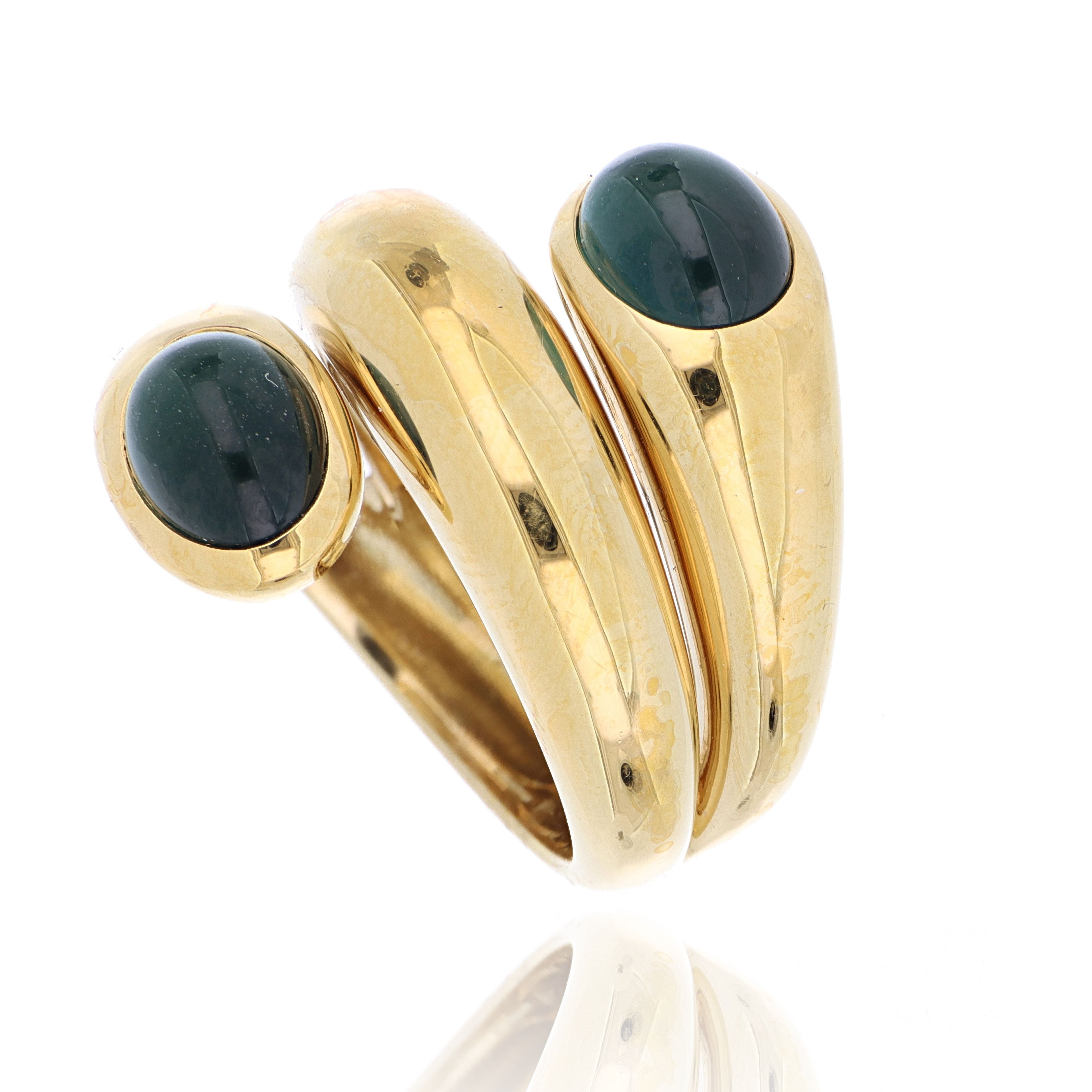 Custom 18k Yellow Gold Green Tourmaline Cocktail Ring