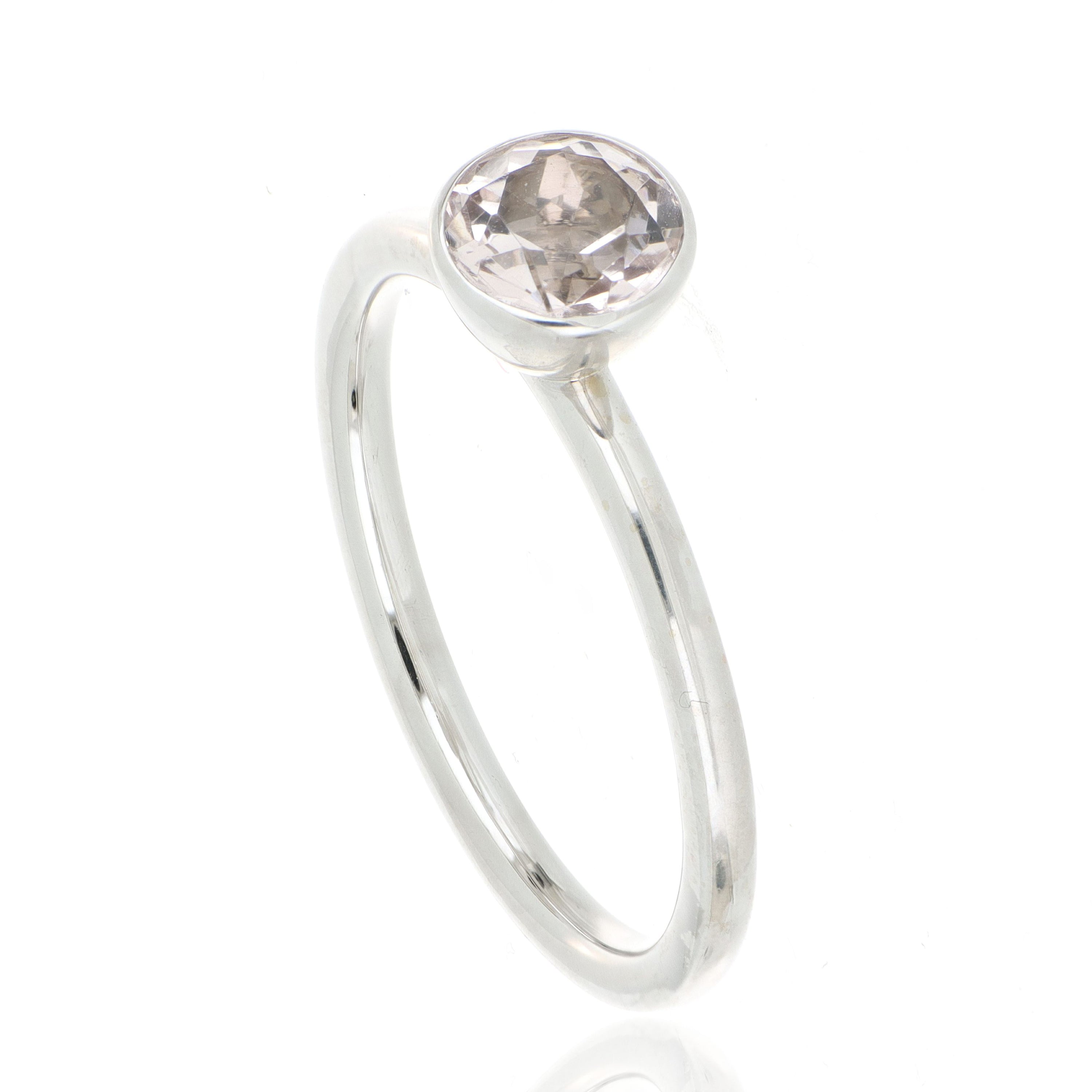 14k White Gold Morganite Yum Drop Ring