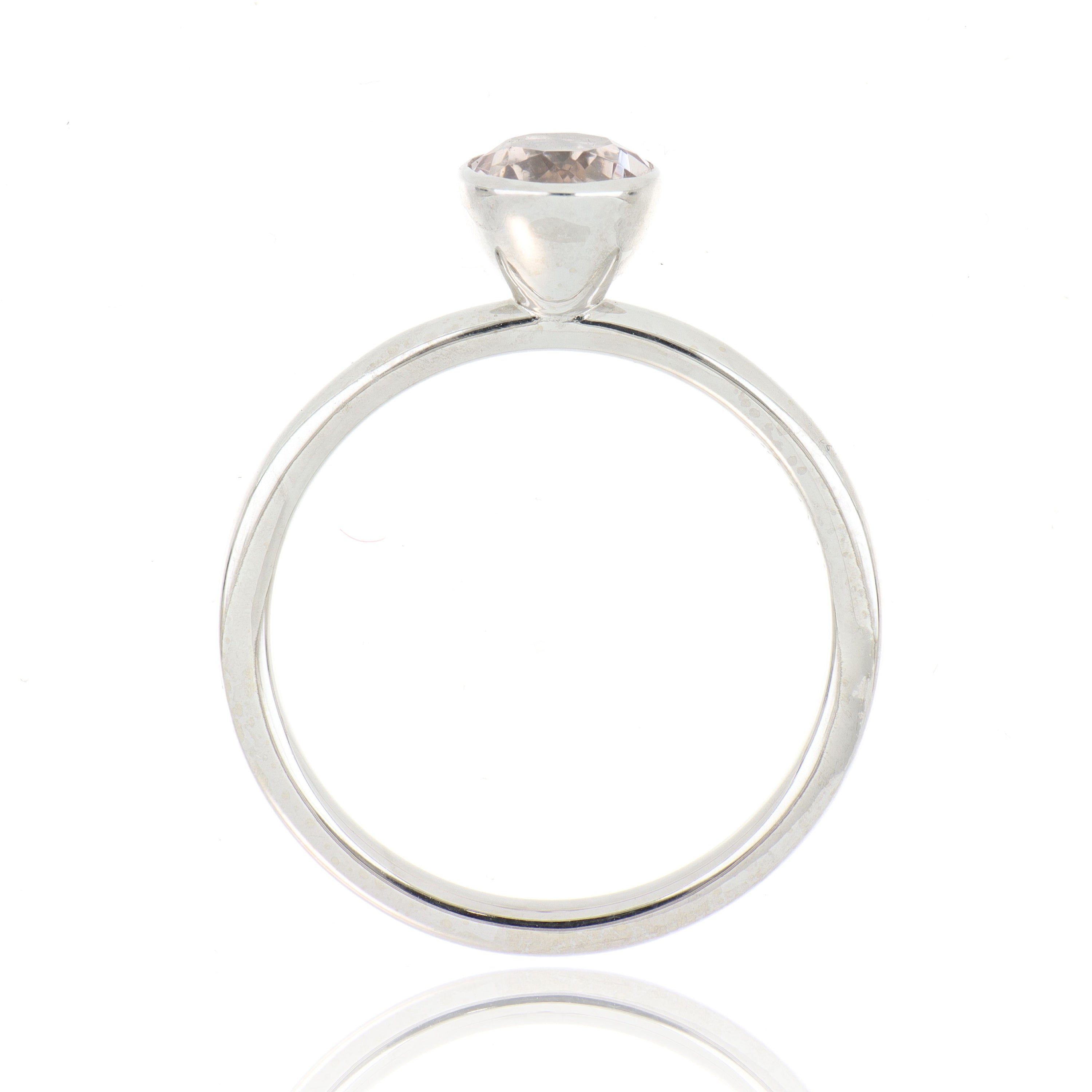 14k White Gold Morganite Yum Drop Ring