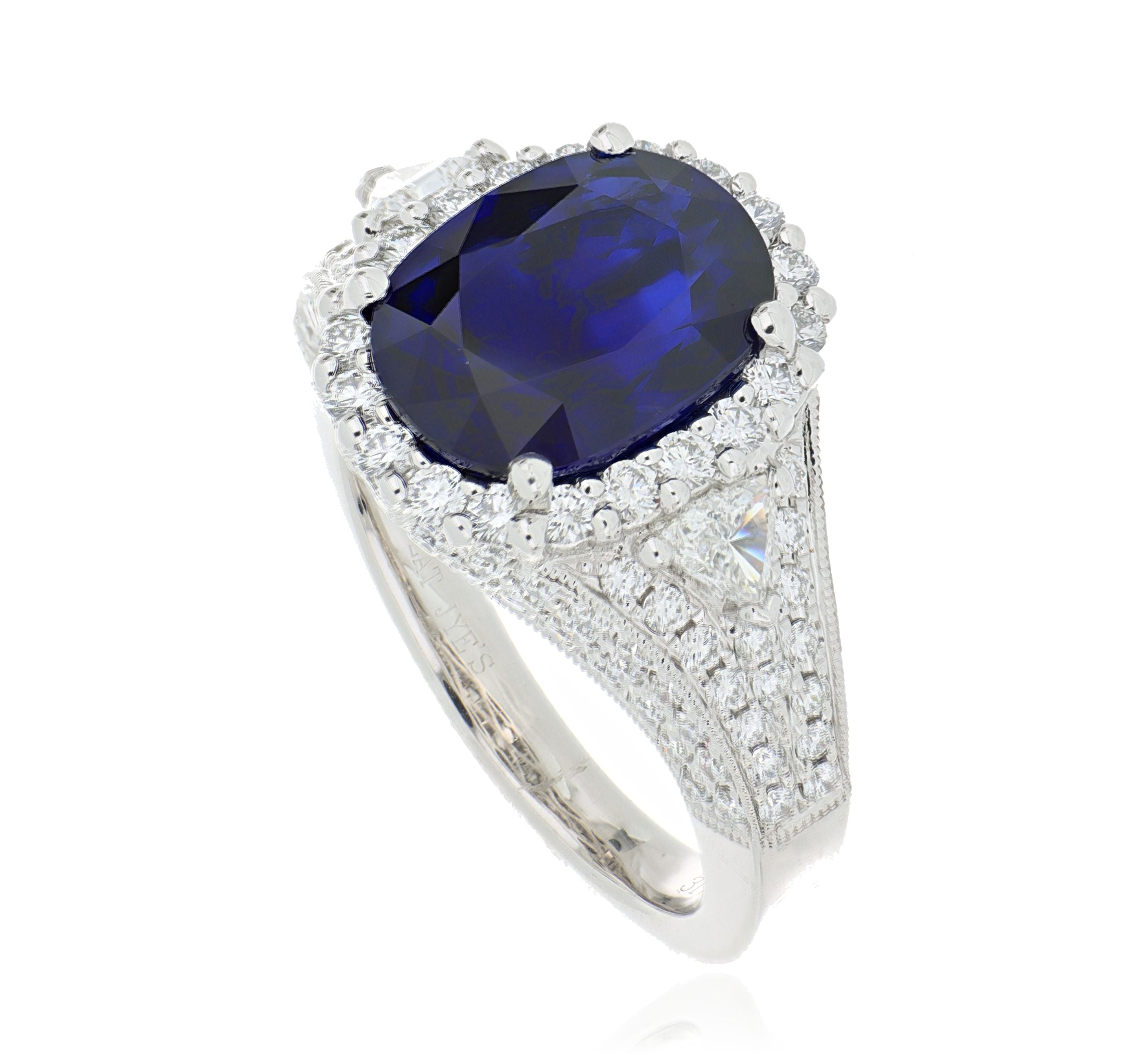 Platinum Blue Sapphire and Diamond Cocktail Ring