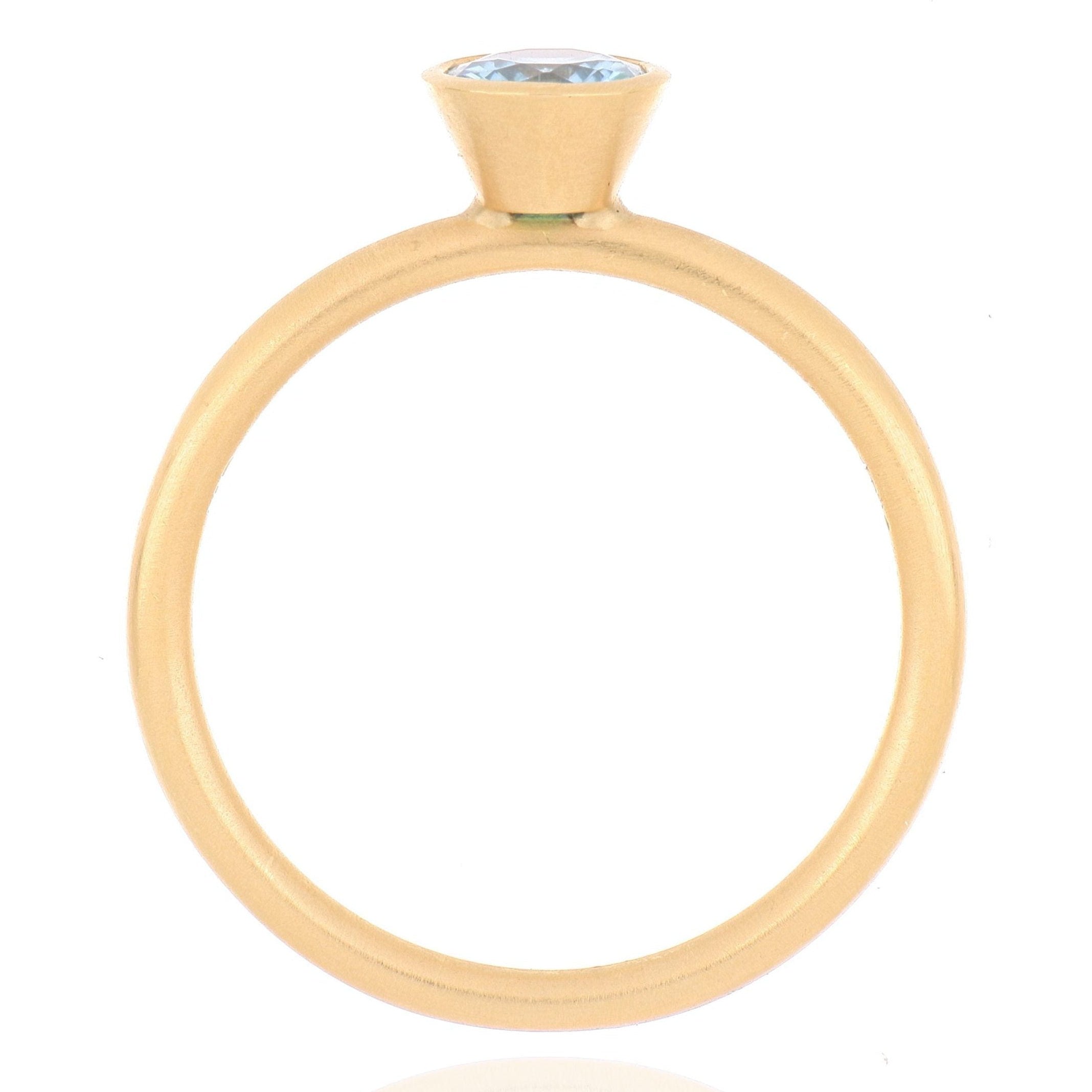 18k Yellow Gold Blue Zirconia Yum Drop Ring