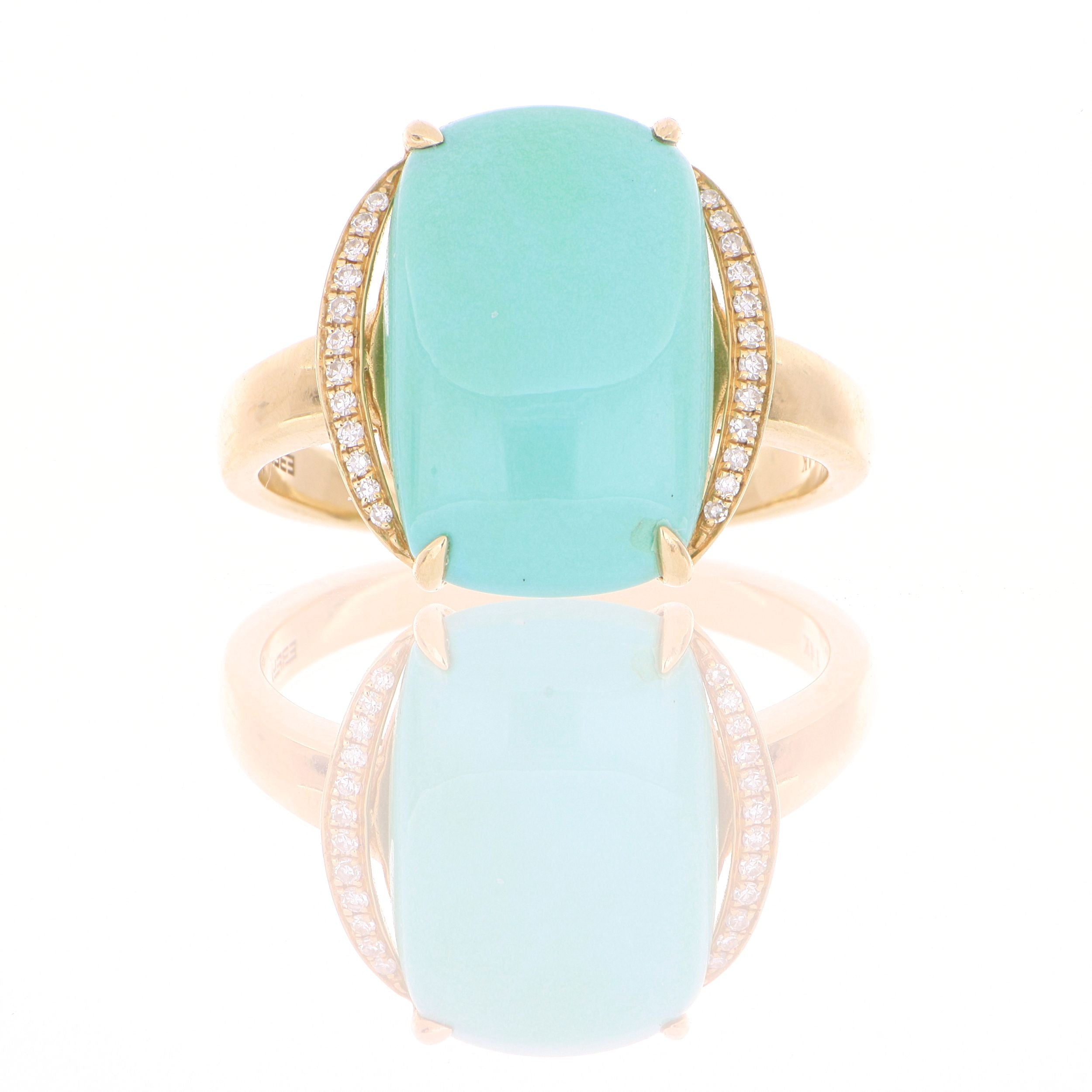 14k Turquoise and Diamond Ring - Charles Koll Jewelers