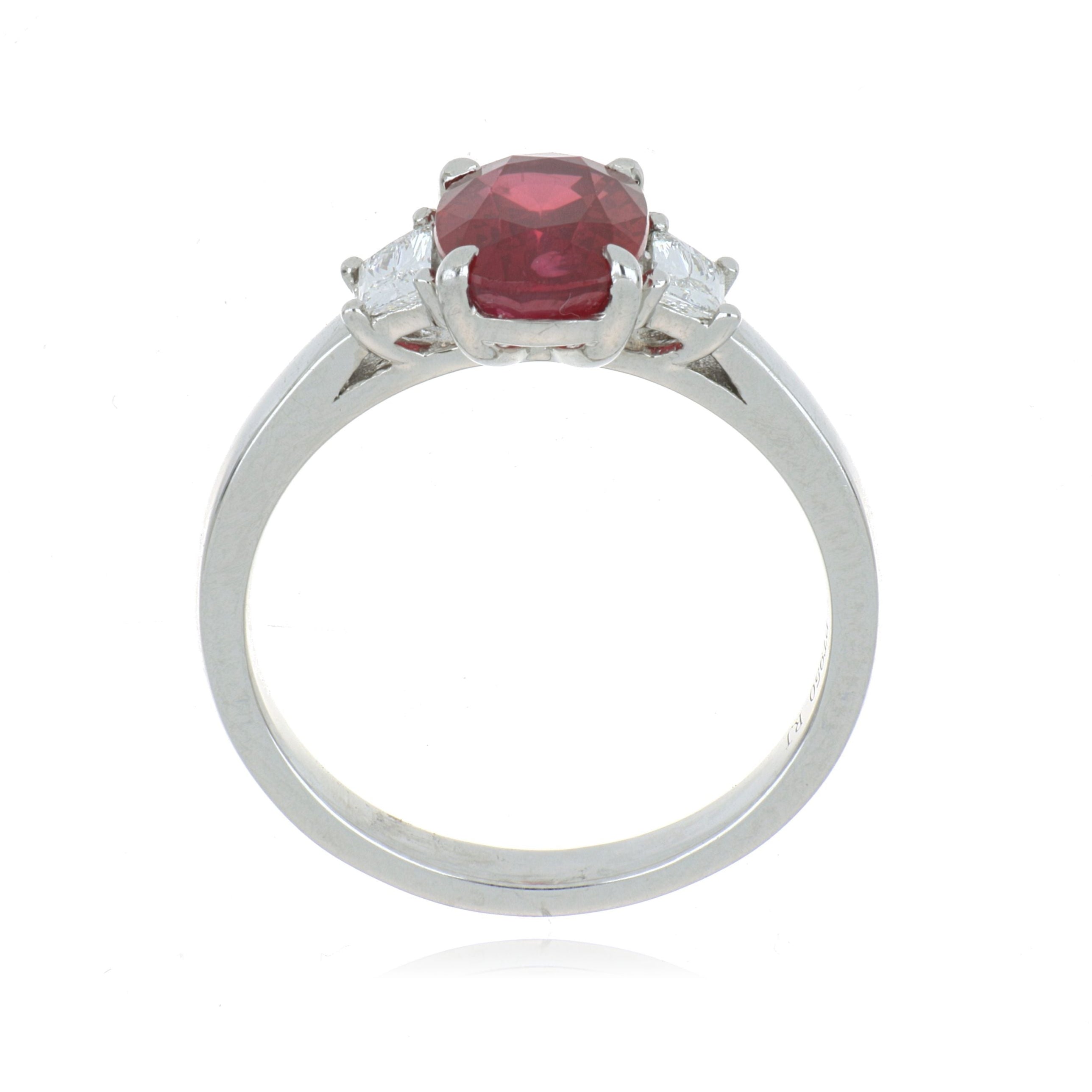 18k White Gold Ruby and Diamond Accented Ring