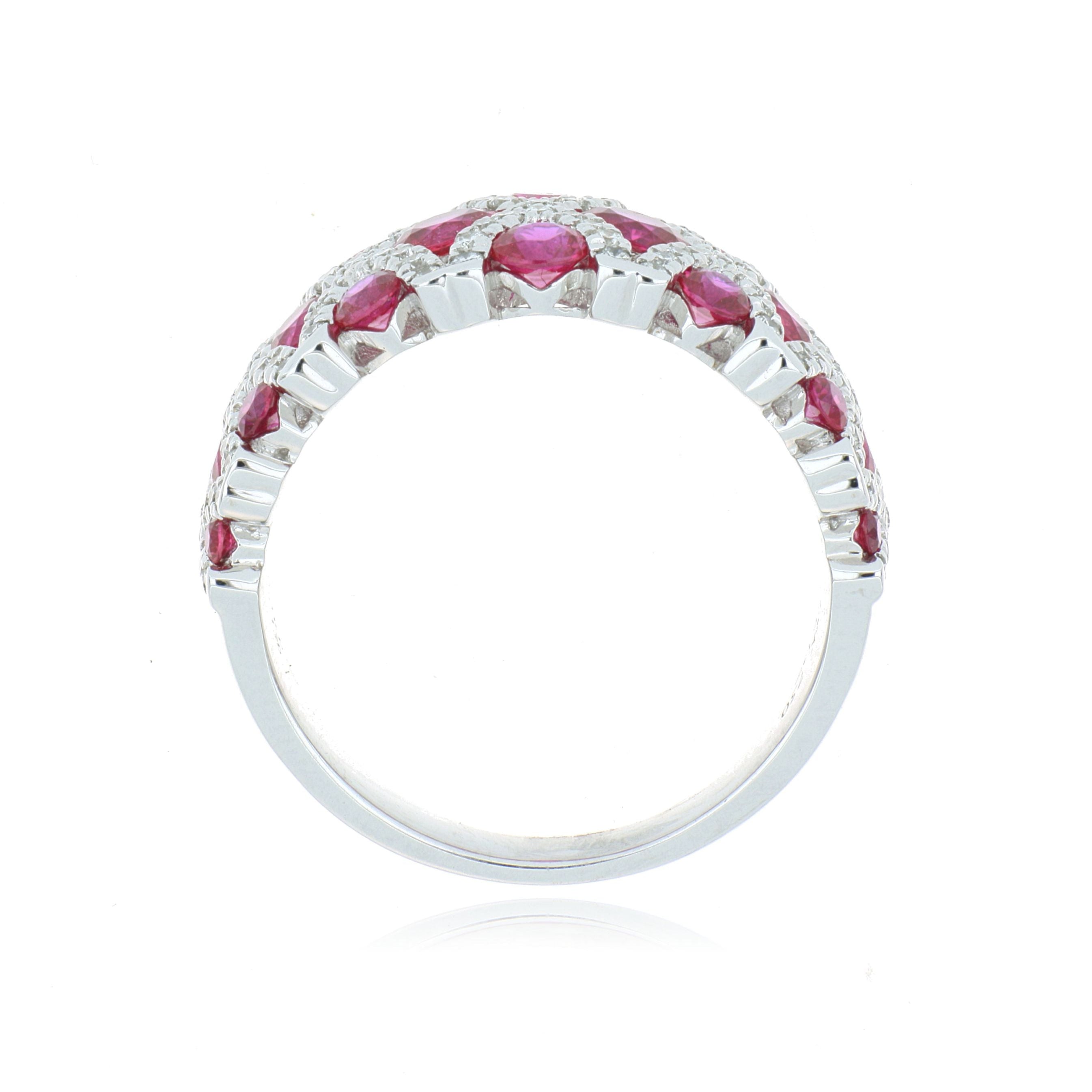 18k White Gold Ruby and Diamond Ring
