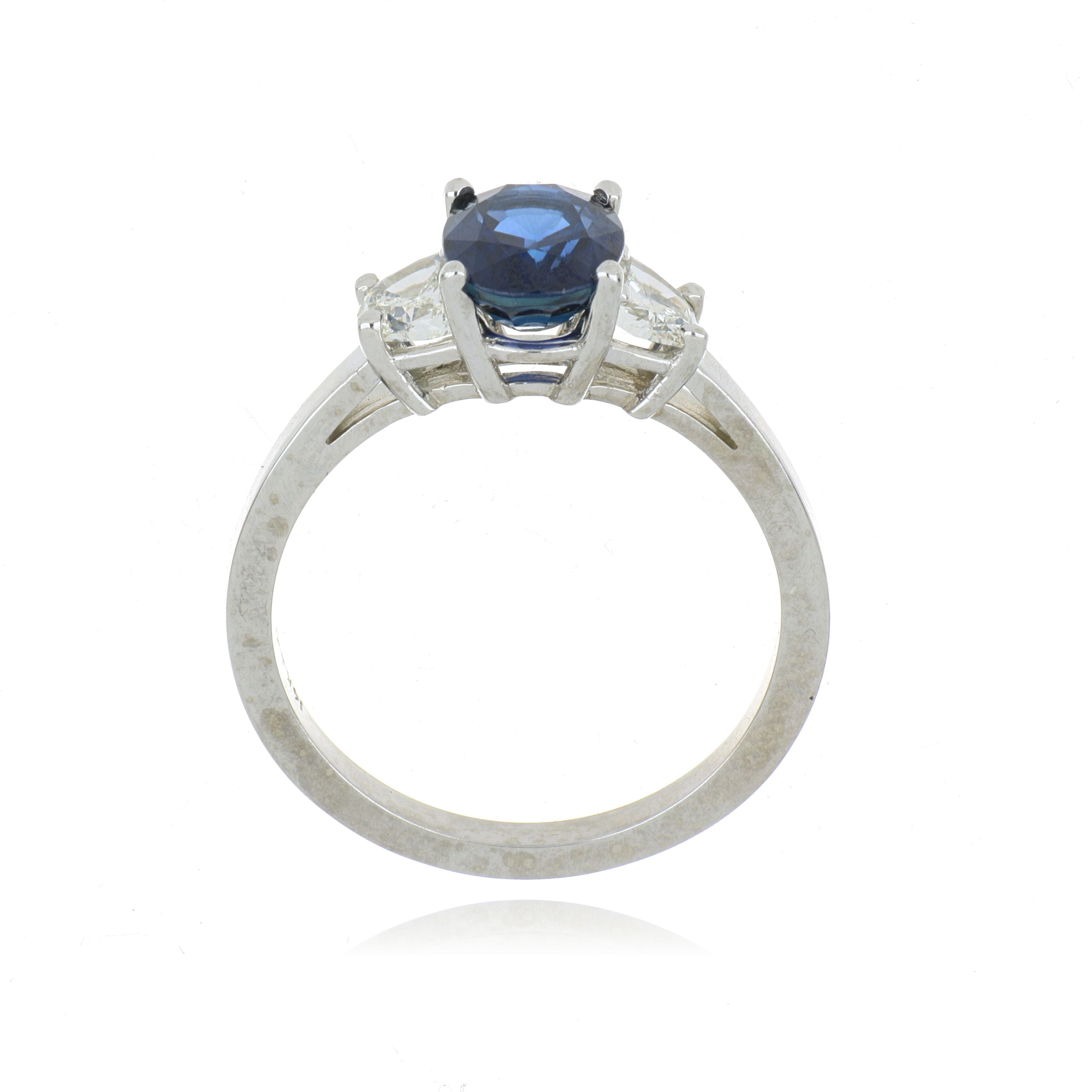 14k White Gold Sapphire and Diamond Ring