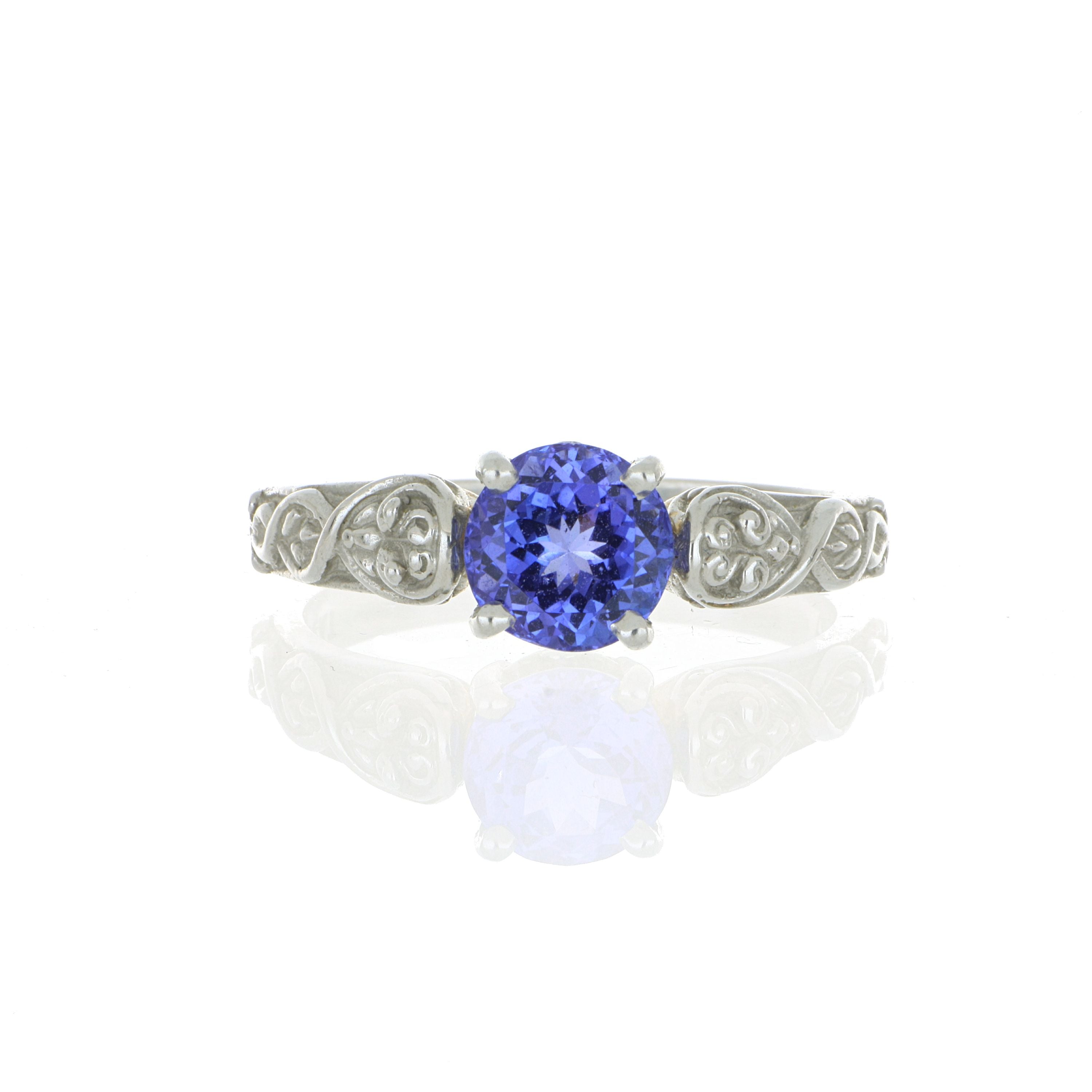 Platinum Tanzanite Solitaire Ring