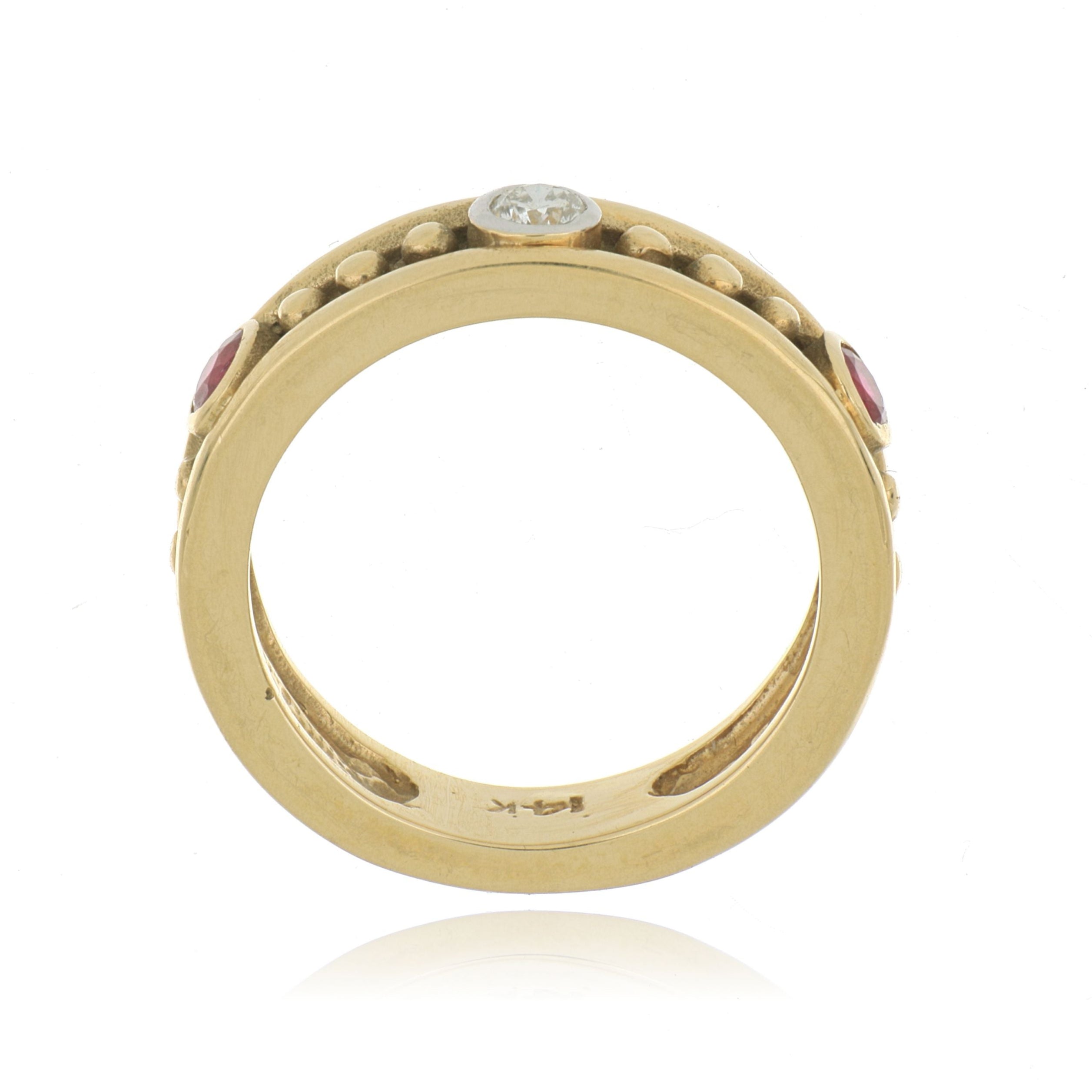 14k Yellow Gold Ruby and Diamond Ring