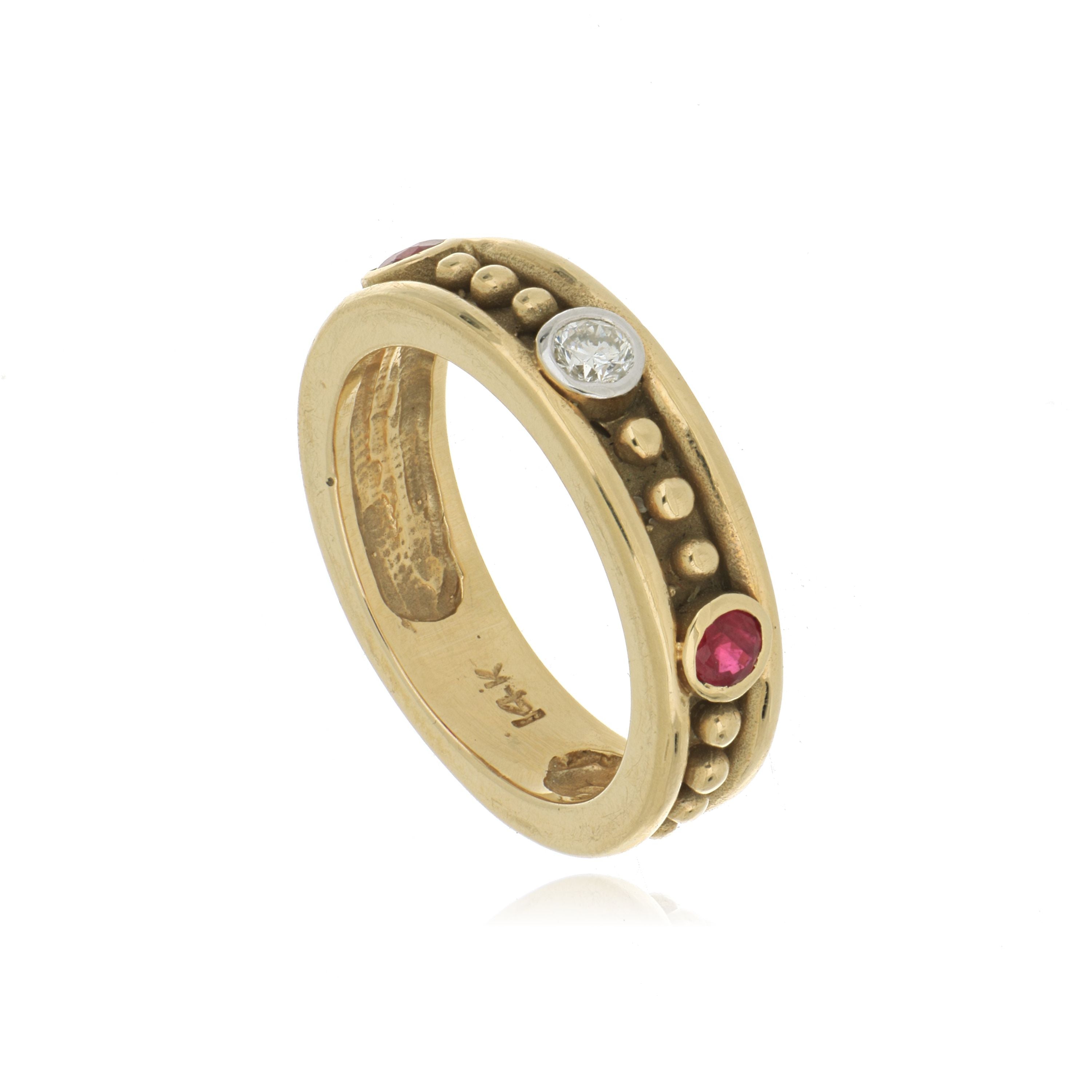 14k Yellow Gold Ruby and Diamond Ring