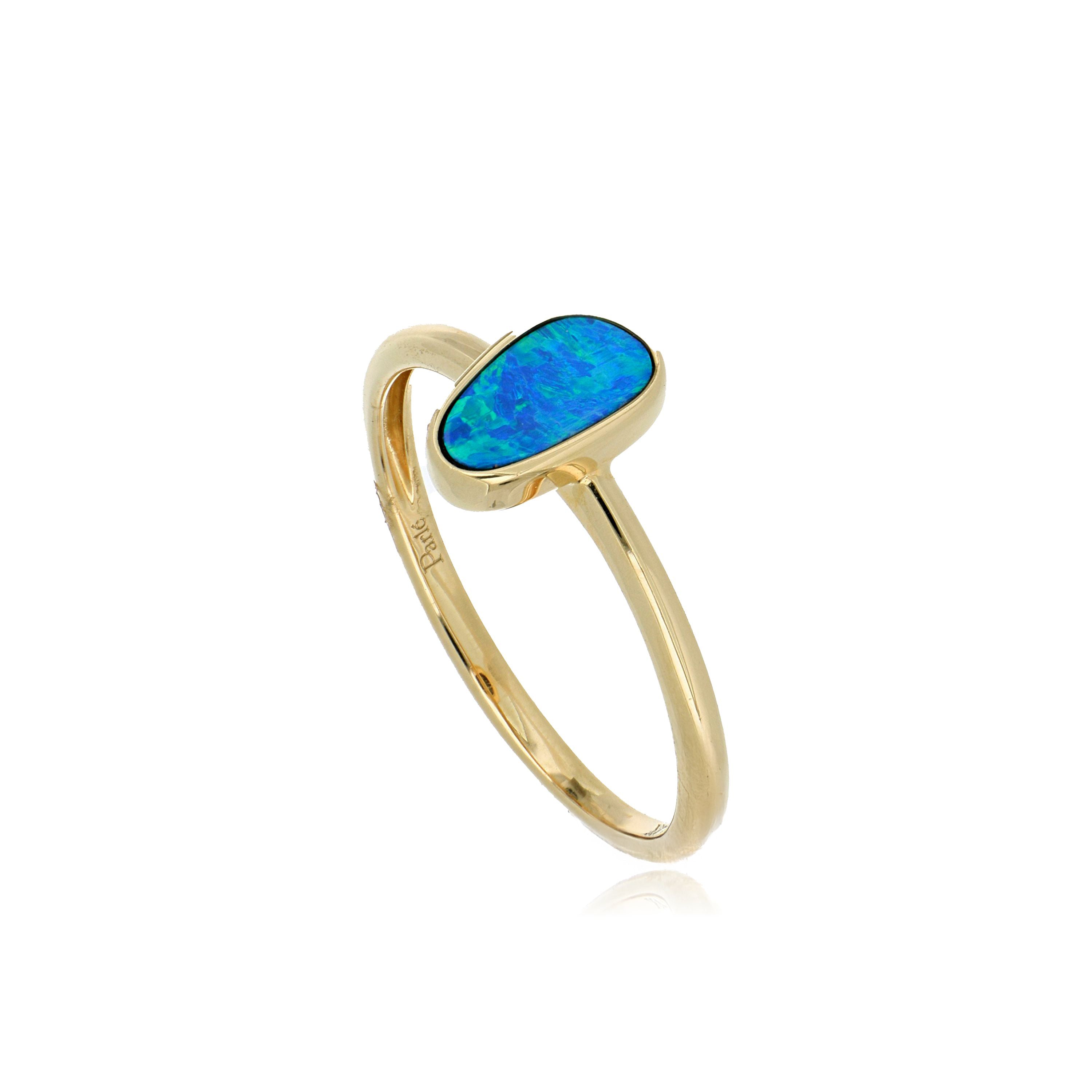 14k Yellow Gold Opal Ring