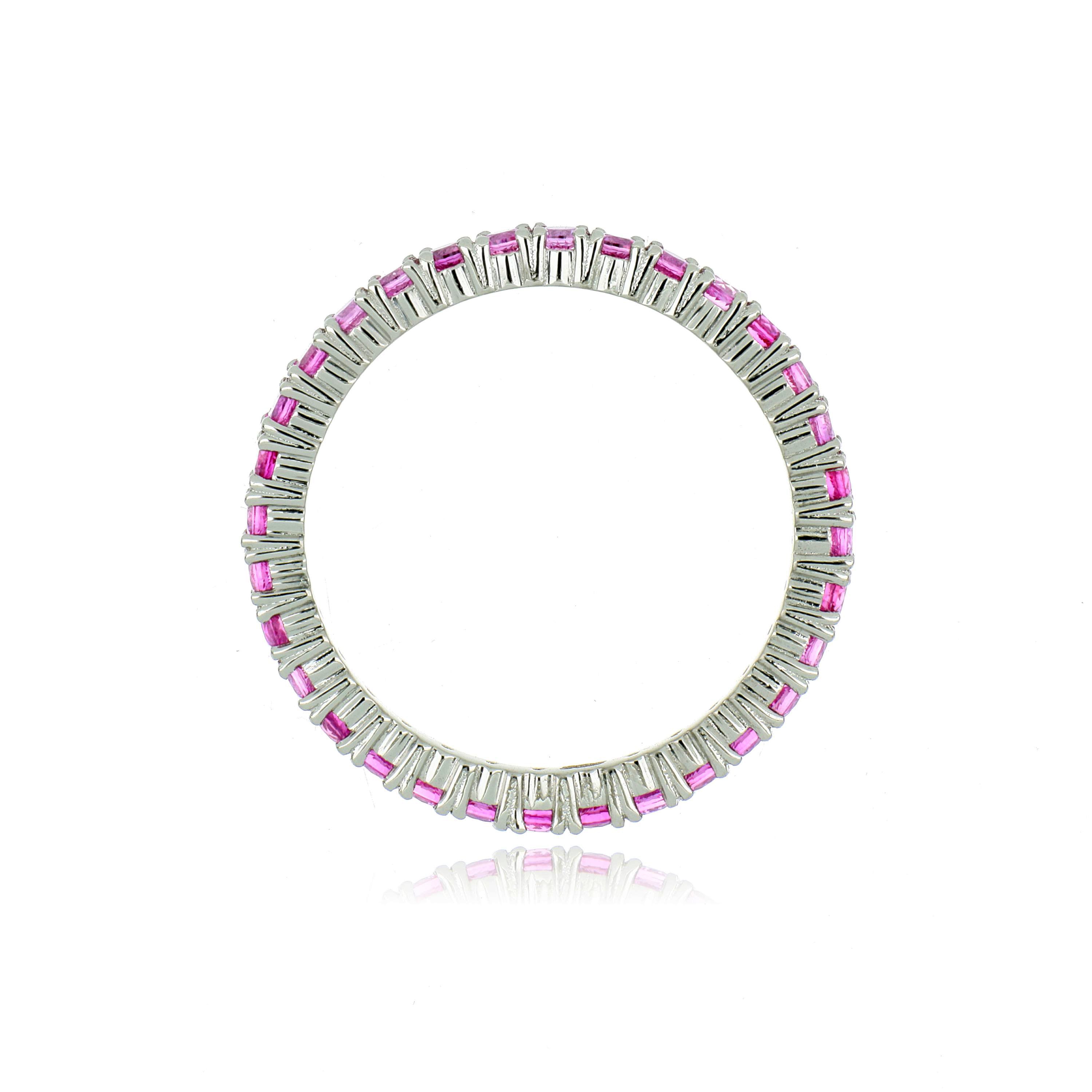 Platinum Pink Sapphire Eternity Ring