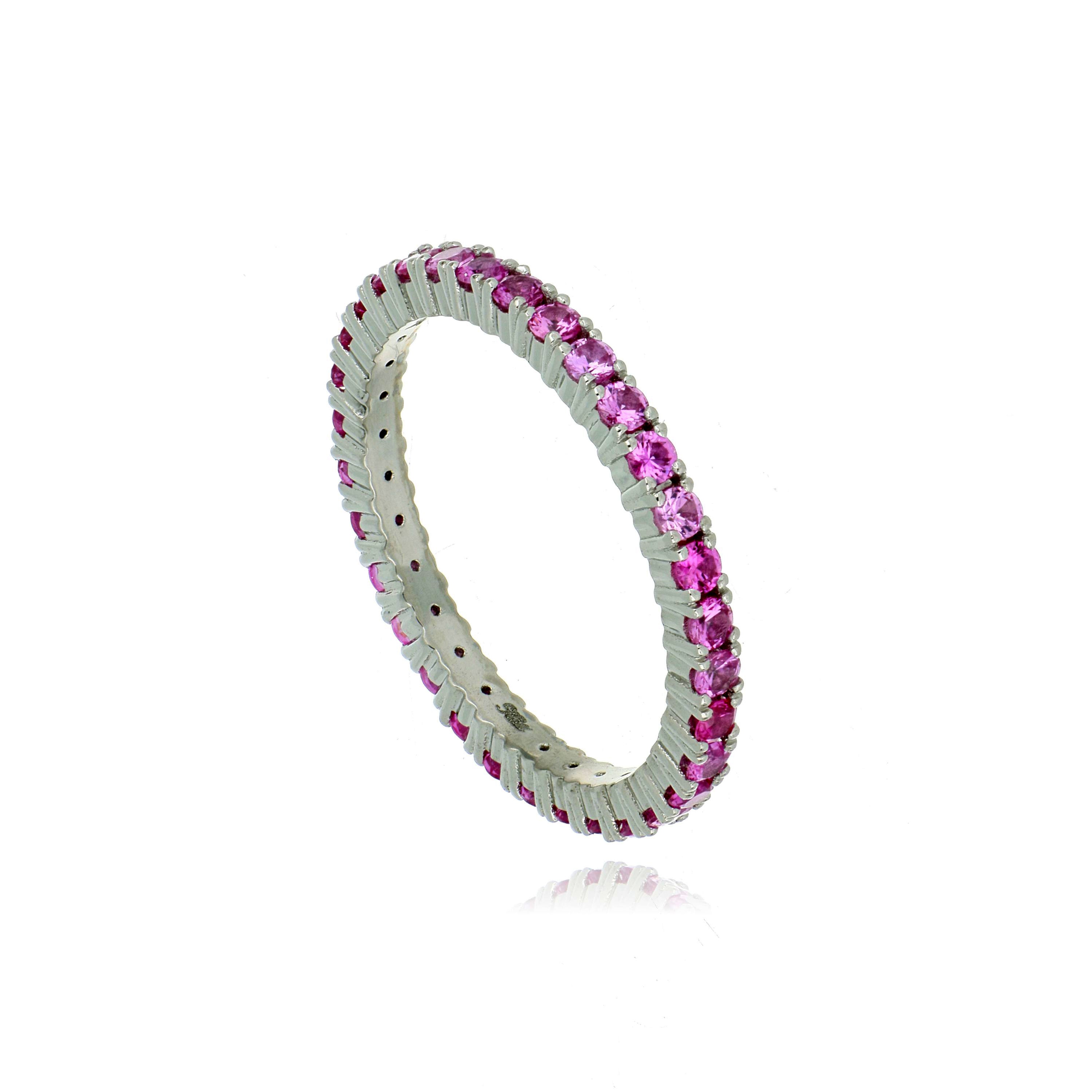 Platinum Pink Sapphire Eternity Ring
