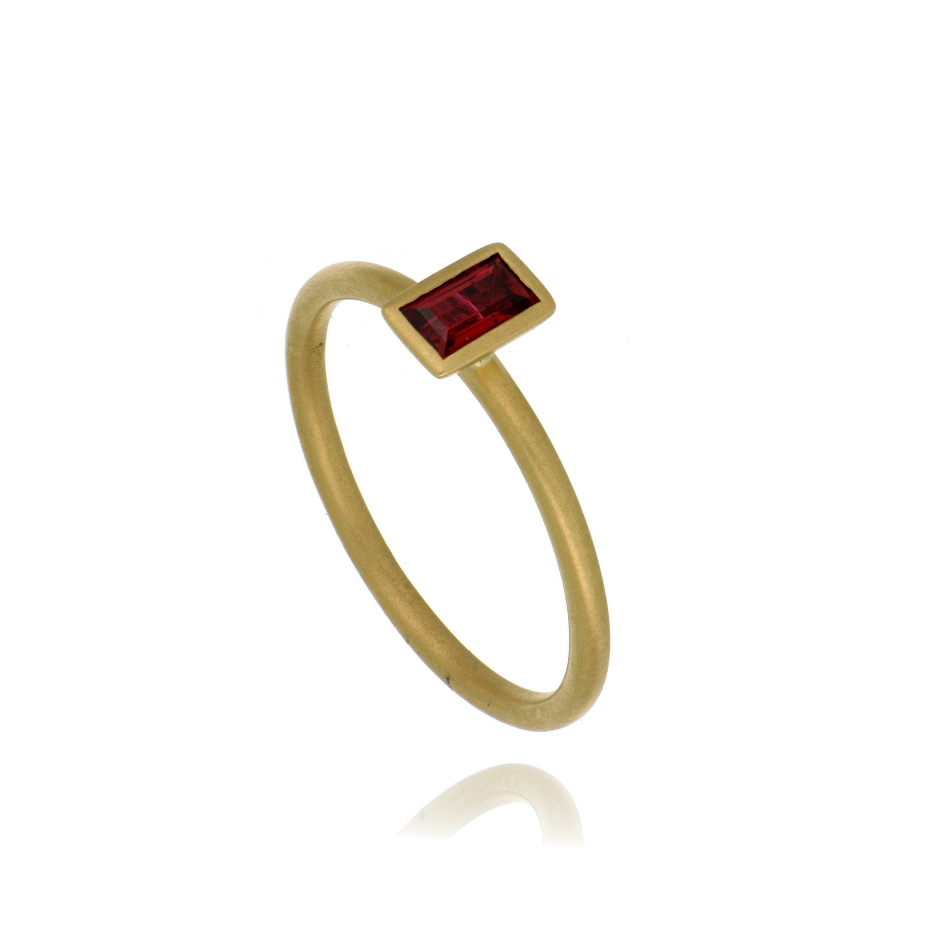18k Yellow Gold Ruby Ring - Charles Koll Jewelers