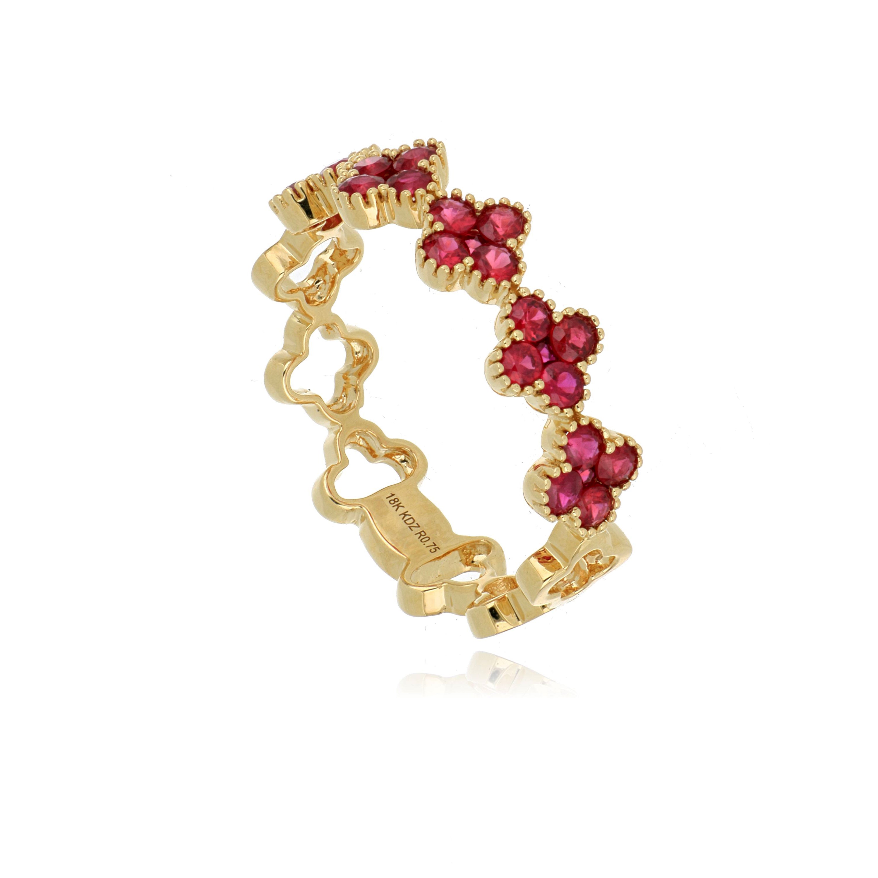 18k Yellow Gold Ruby Motif Ring - Charles Koll Jewelers