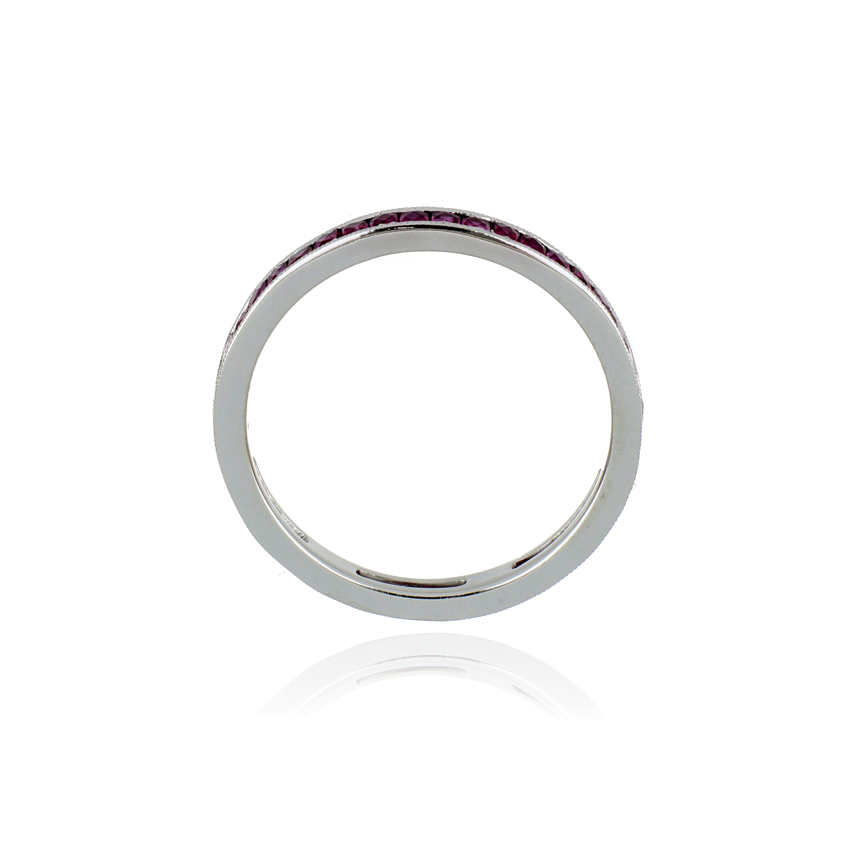 18k White Gold Ruby Eternity Band