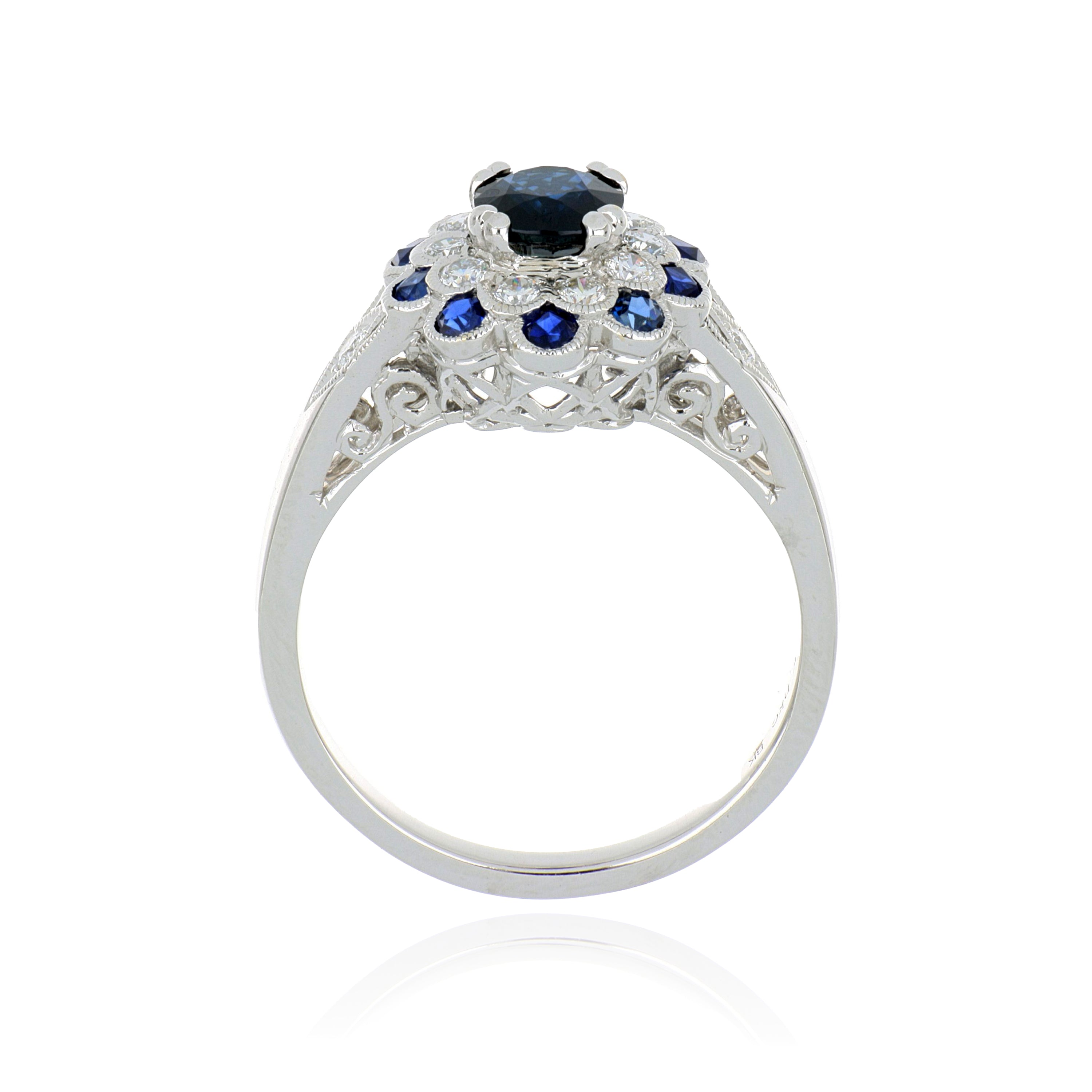 18k White Gold Sapphire and Diamond Ring - Charles Koll Jewelers