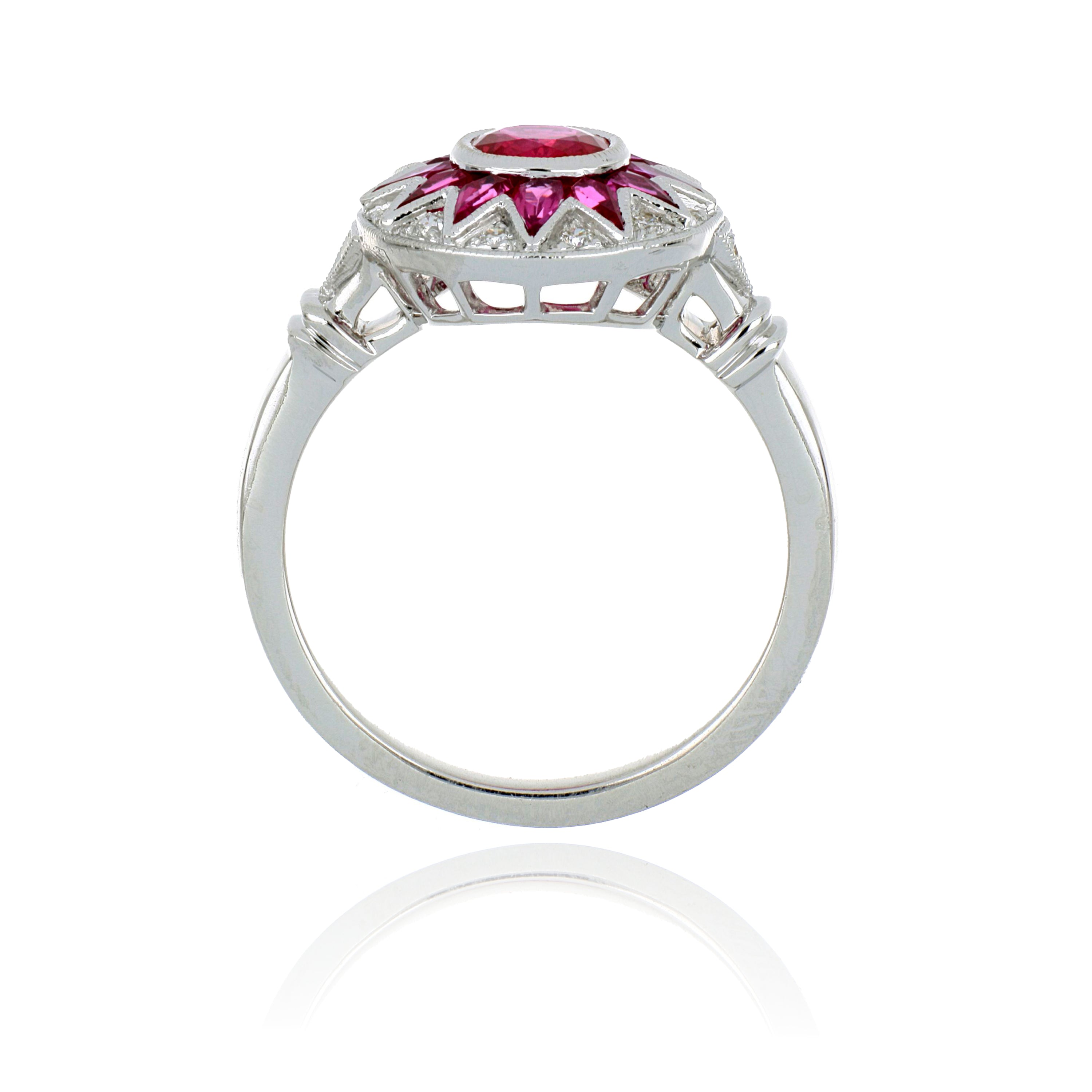 18k White Gold Pink Sapphire and Diamond Ring - Charles Koll Jewelers
