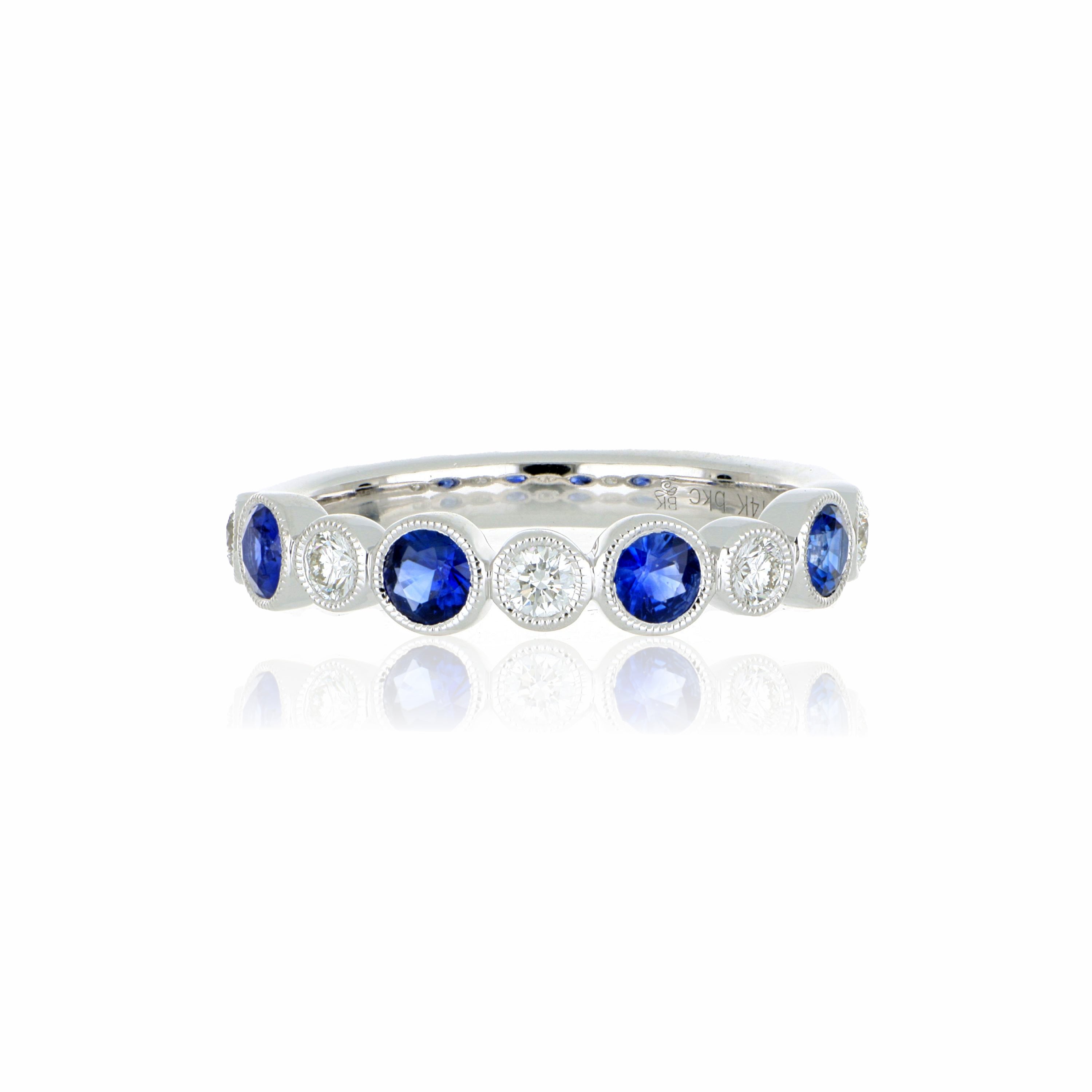 14k White Gold Sapphire and Diamond Ring - Charles Koll Jewelers