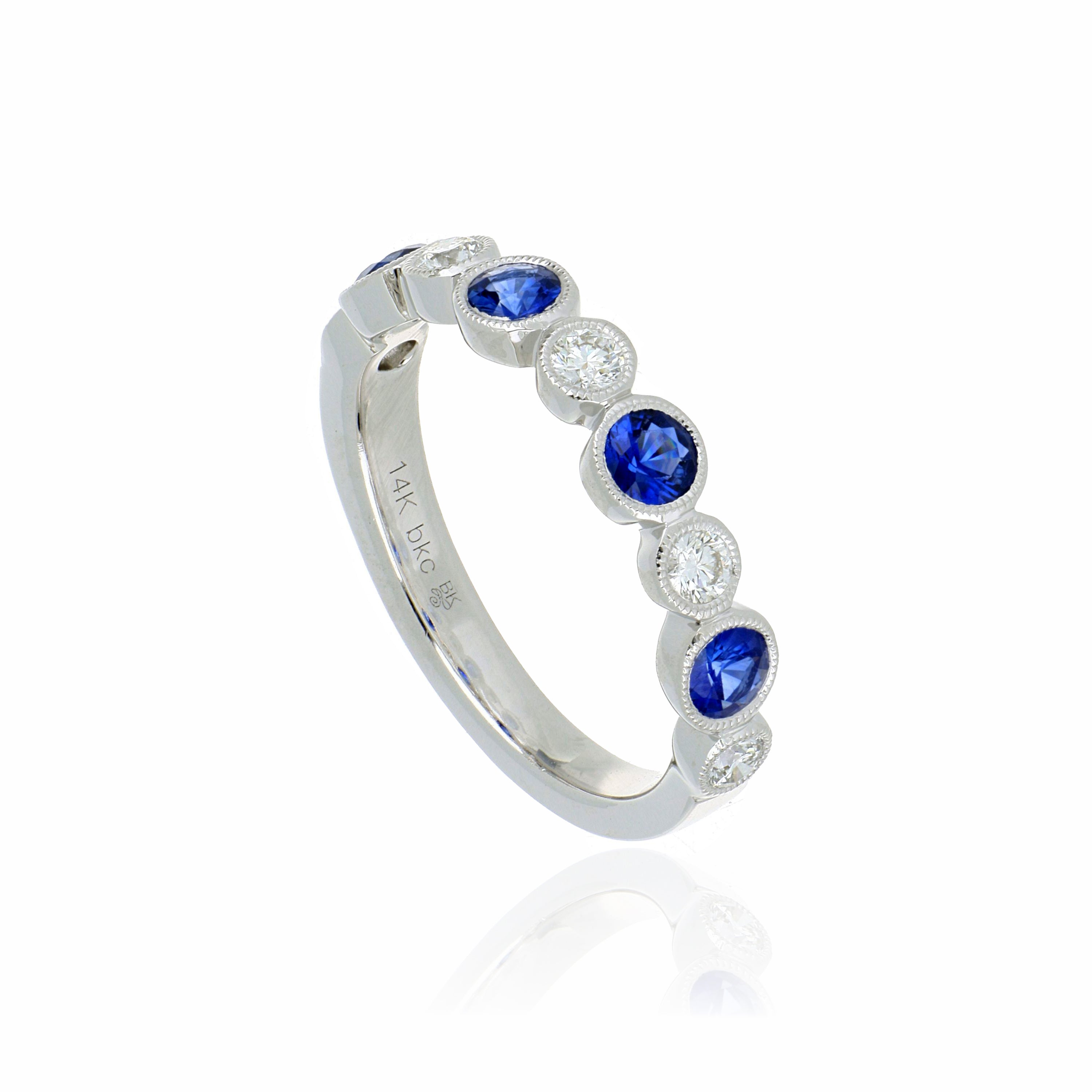 14k White Gold Sapphire and Diamond Ring - Charles Koll Jewelers