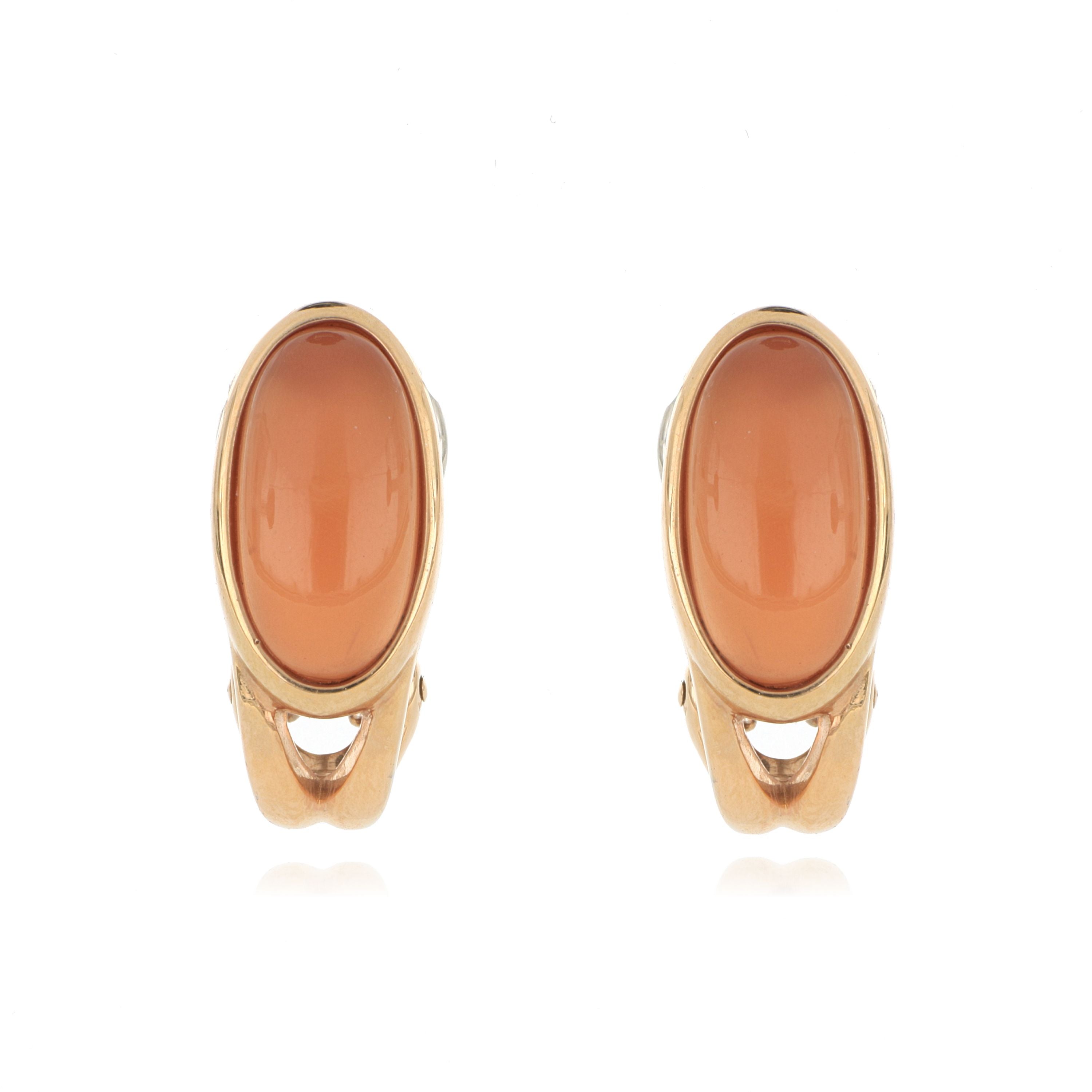 18k Rose Gold Honey Moonstone Earrings