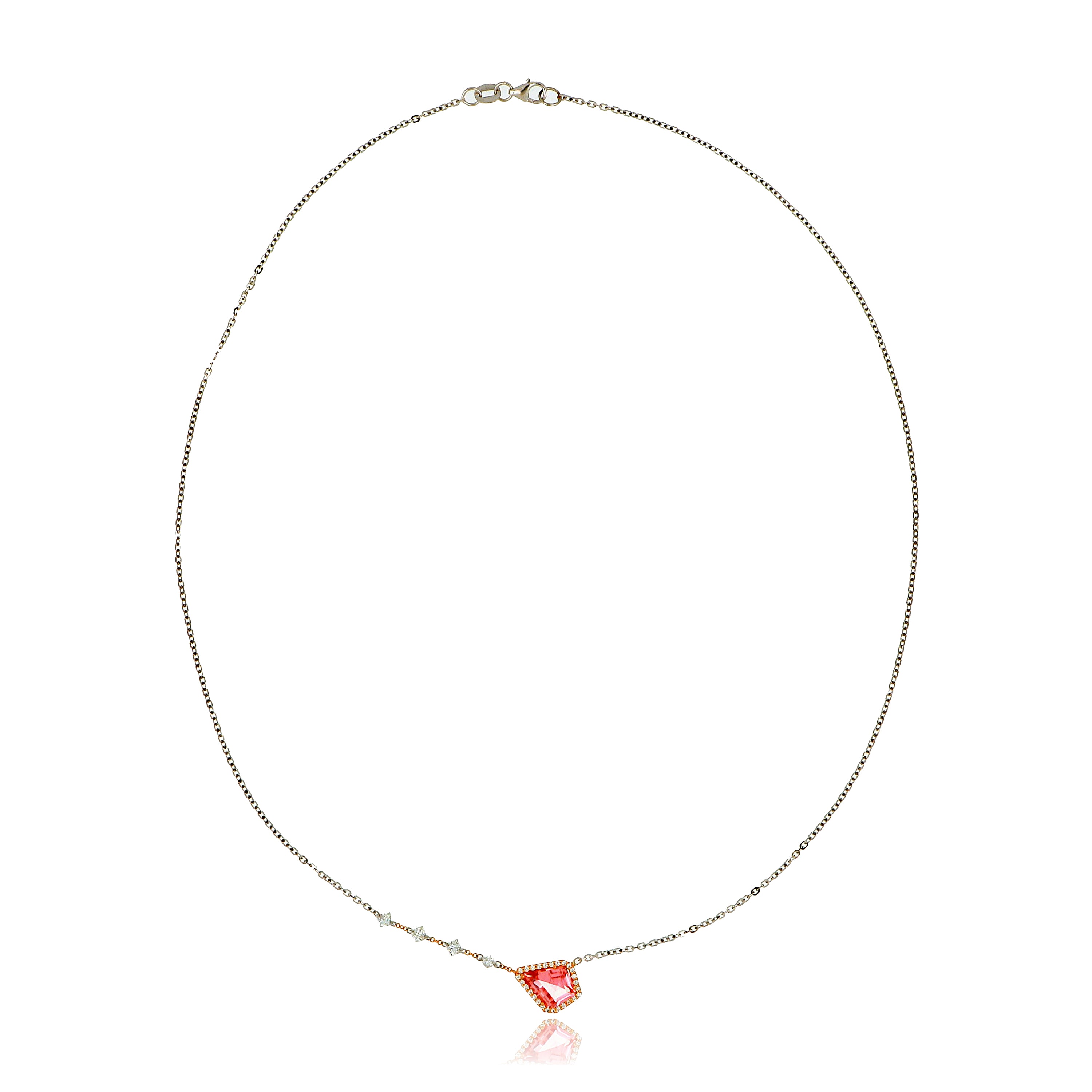 18k White and Rose Gold Tourmaline and Diamond Necklace