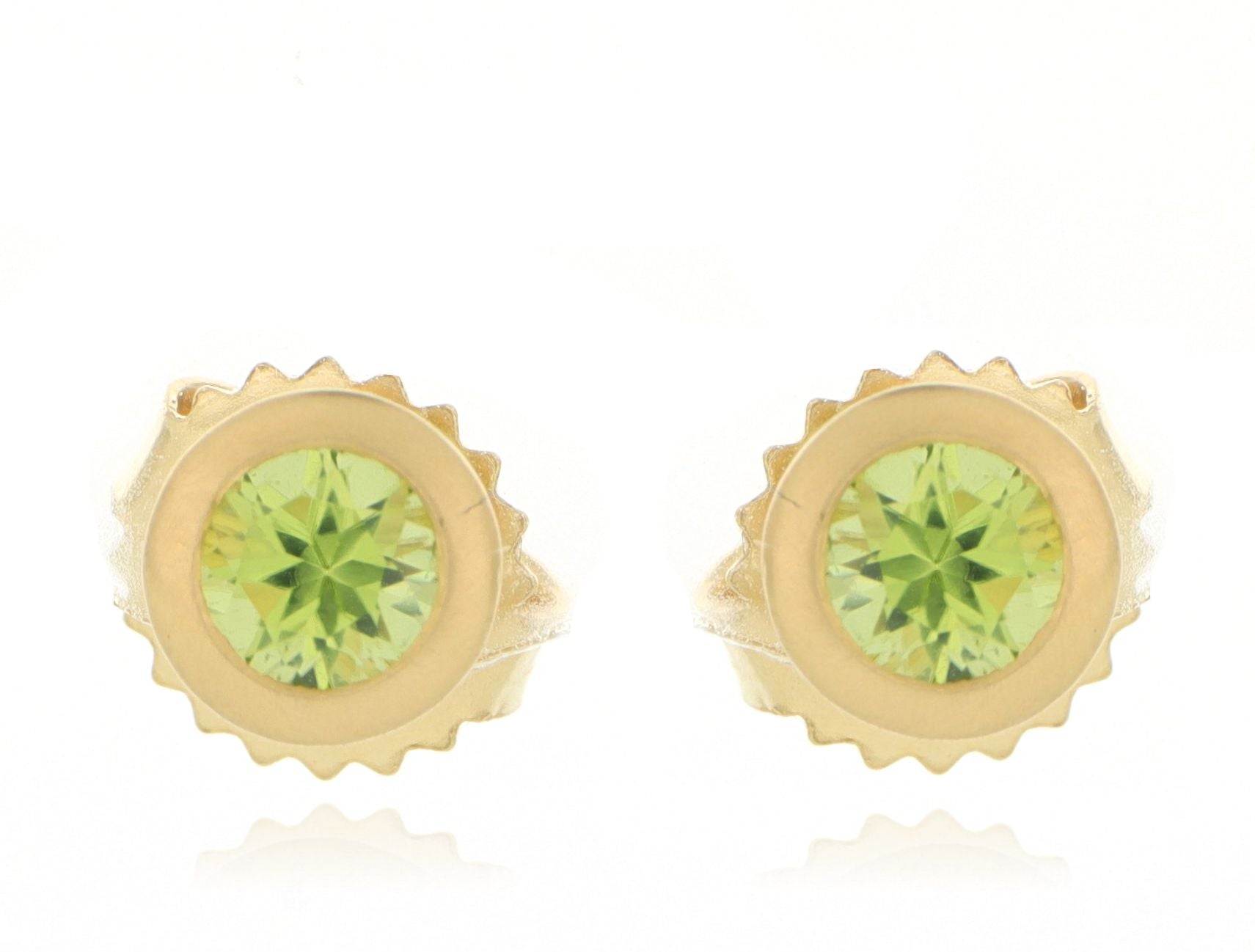 18k Yellow Gold Yum Drop Peridot Studs