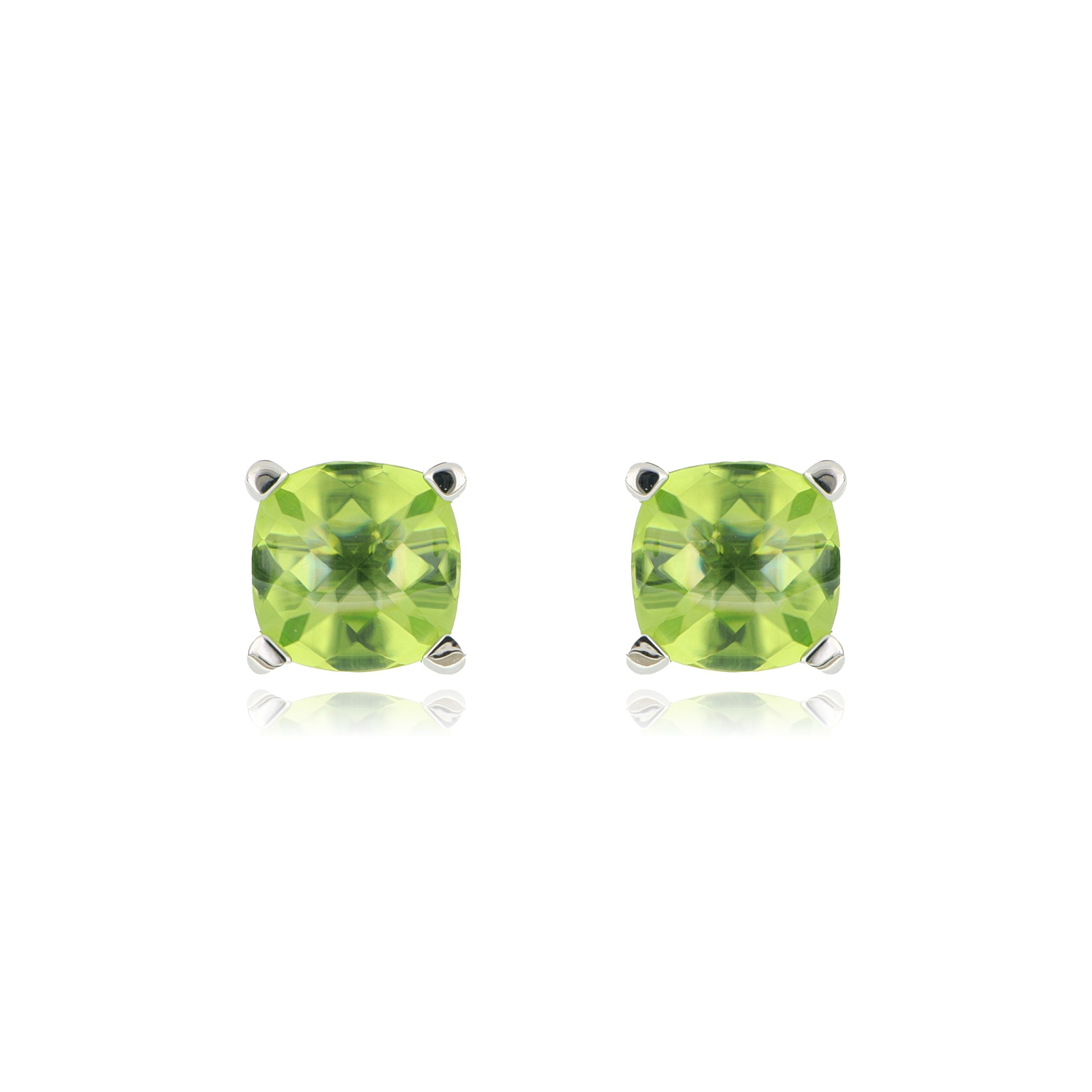 18k White Gold Peridot Earrings