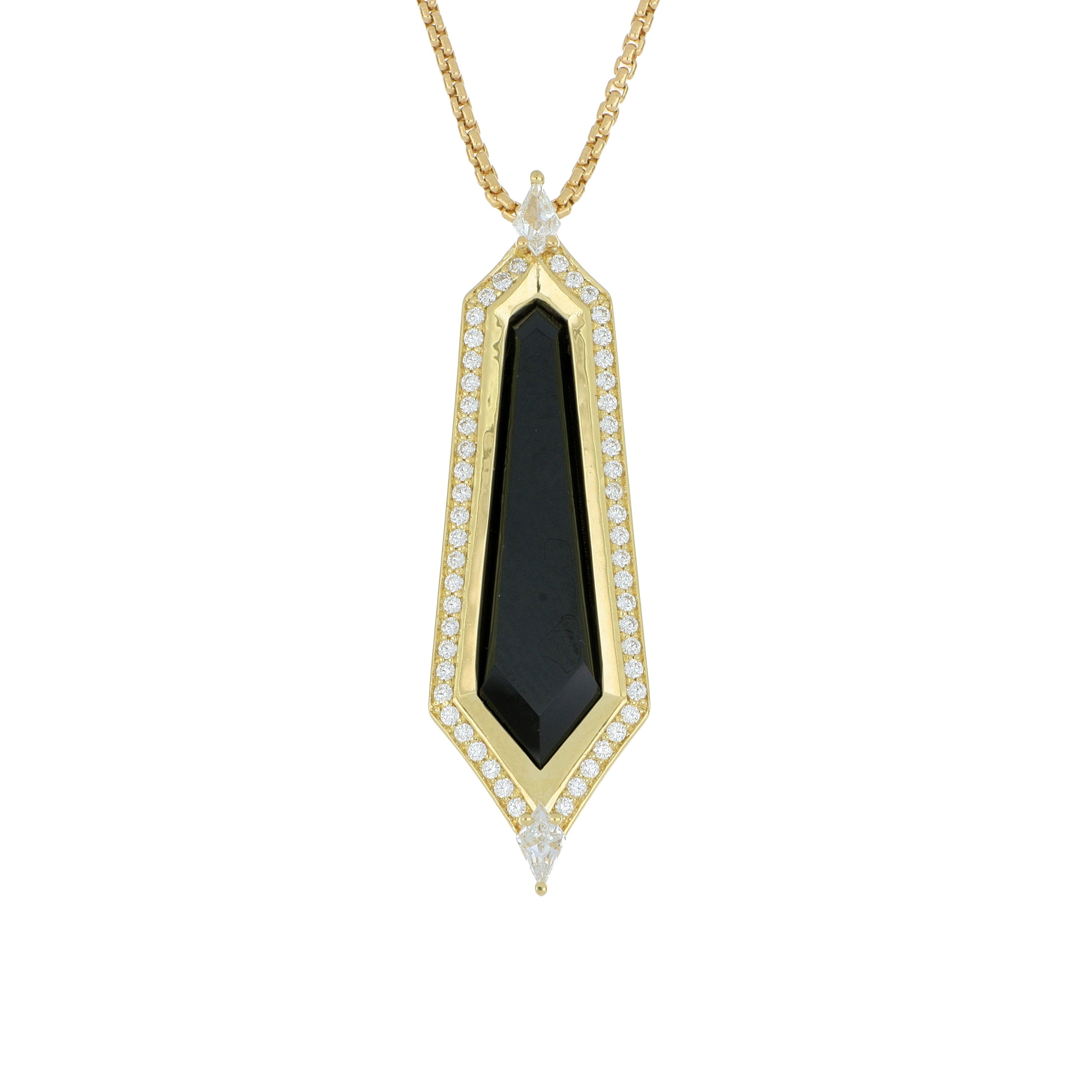 18k Yellow Gold Diamond Accented Spinel  Necklace - Charles Koll Jewelers