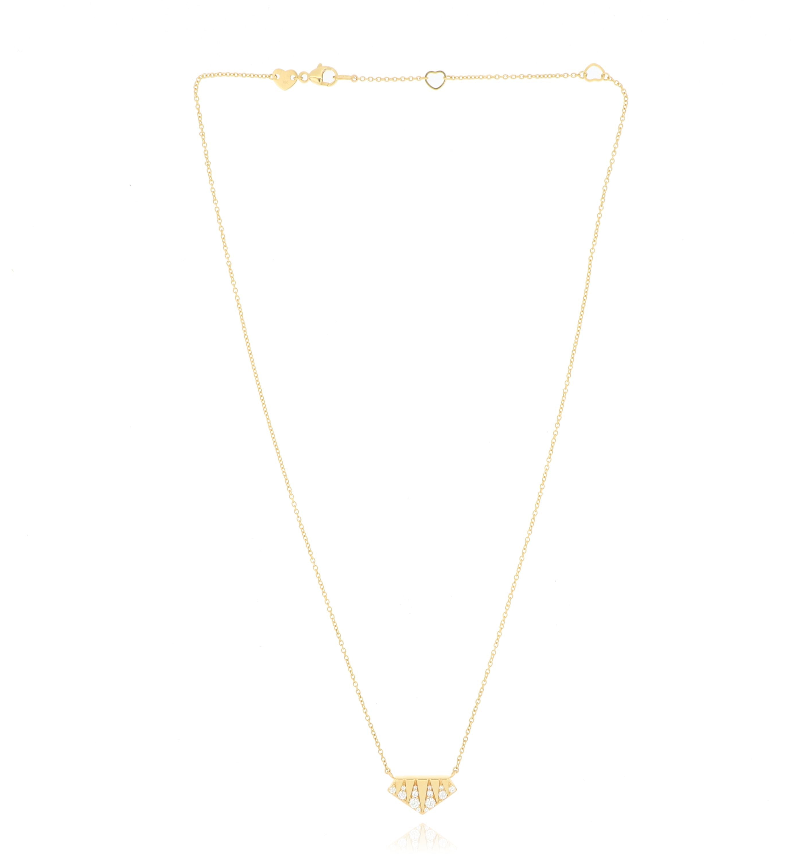 18k Yellow Gold Diamond Triplicity Necklace - Charles Koll Jewelers