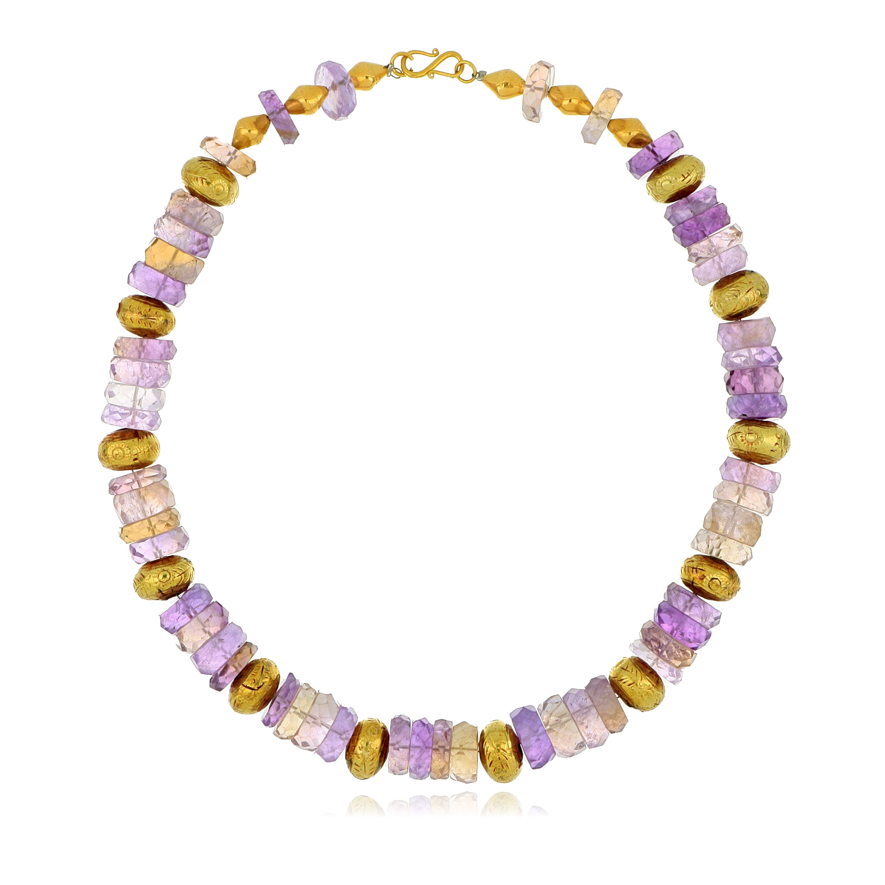 18k Yellow Gold Amethyst Necklace
