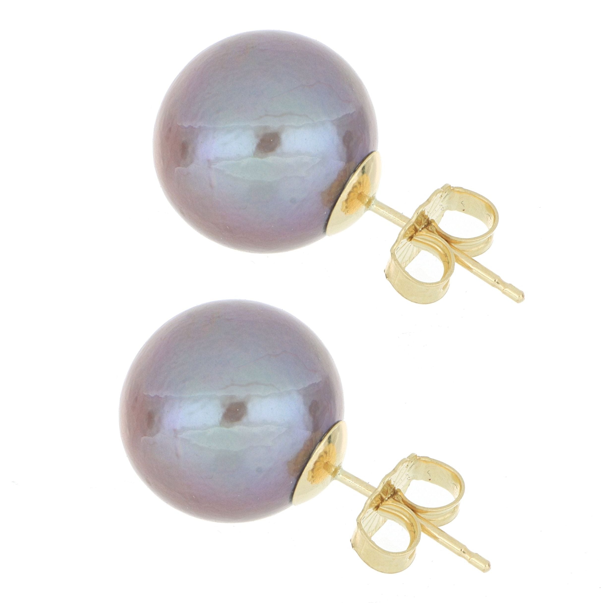 14k Yellow Gold 11-11.5mm Fresh Water Pearl Studs - Charles Koll Jewelers