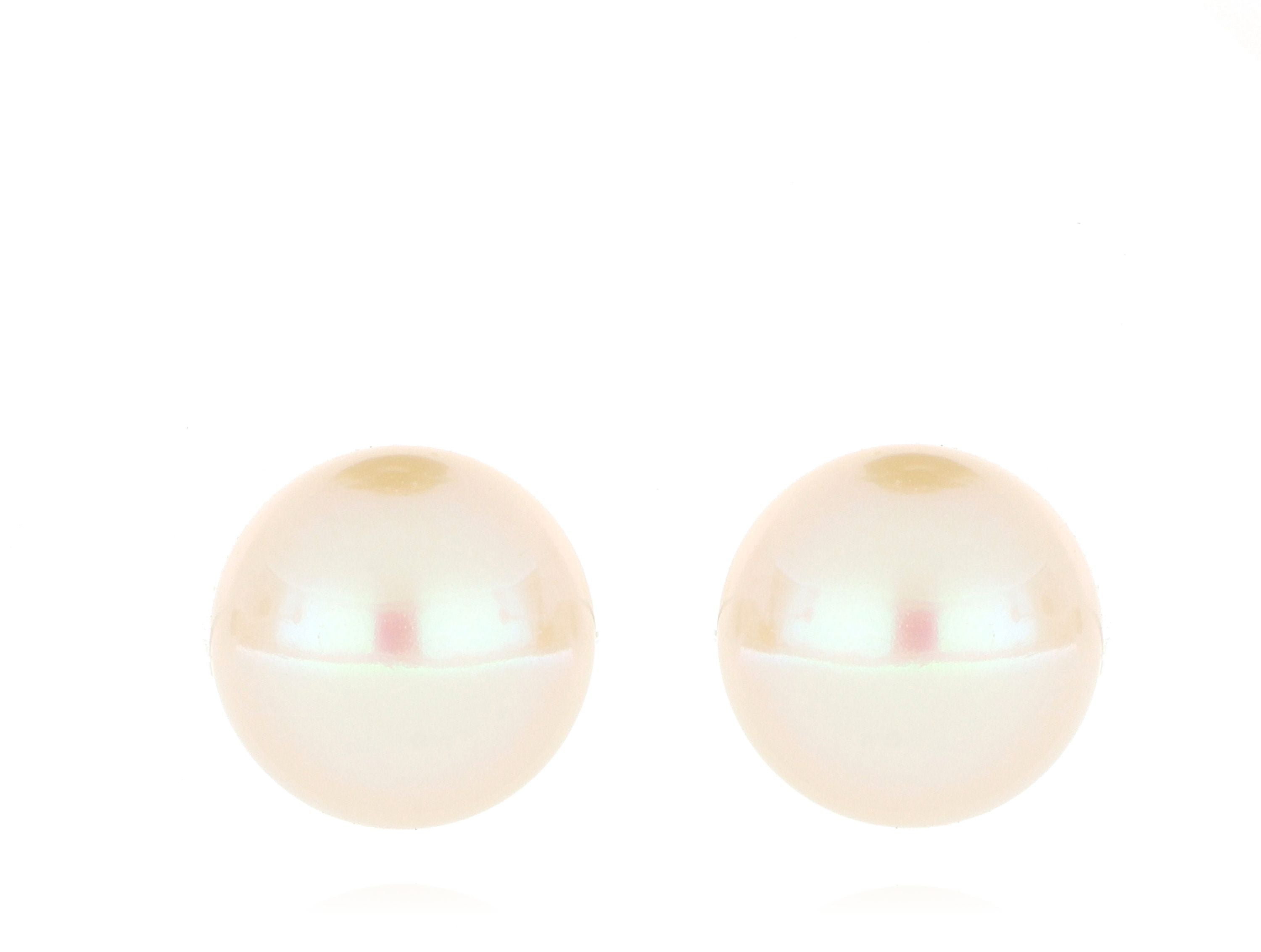 14k Yellow Gold 8.2mm Fresh Water Pearl Studs - Charles Koll Jewelers