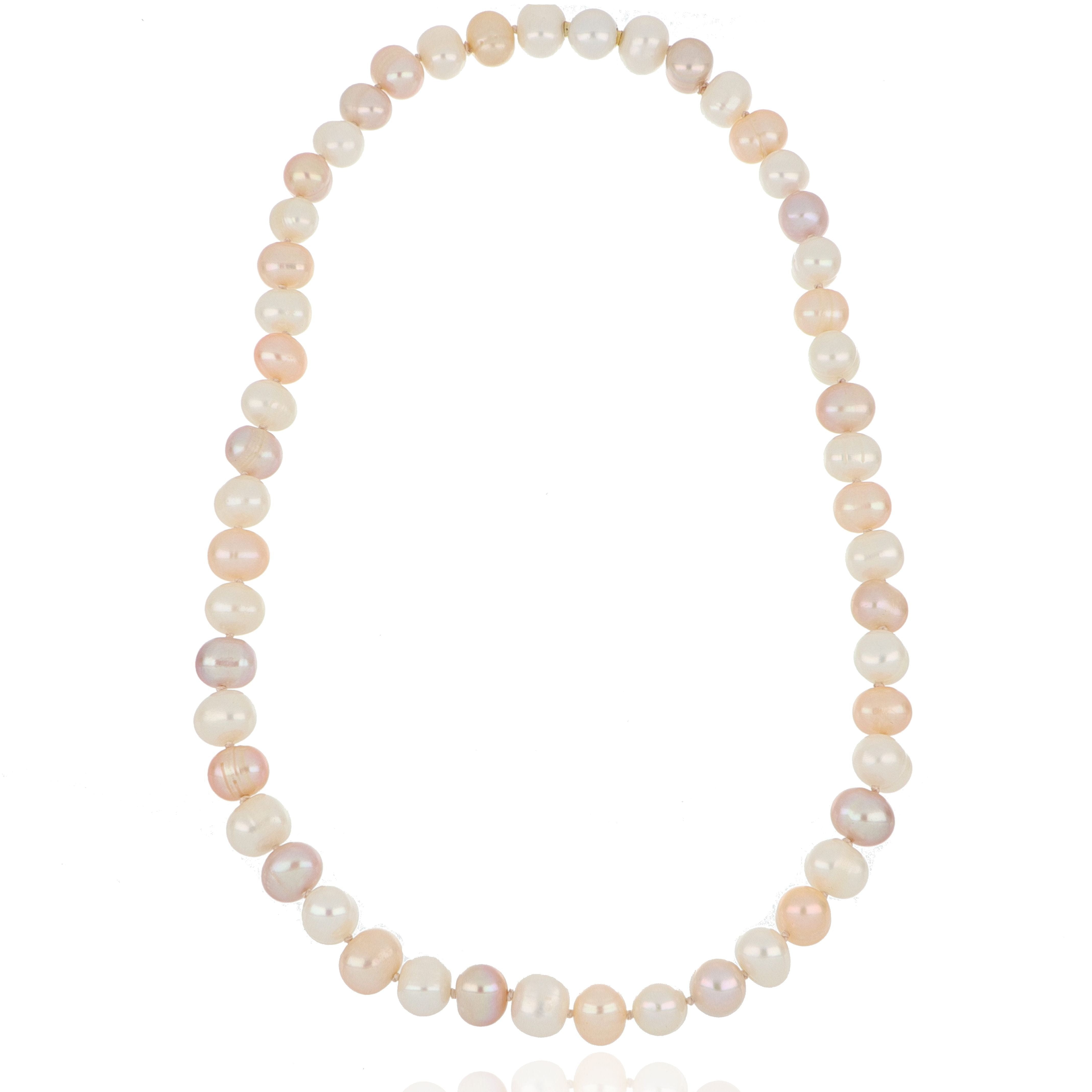 18k Yellow Gold Fresh Water Pearl Necklace w/Heinz Clasp