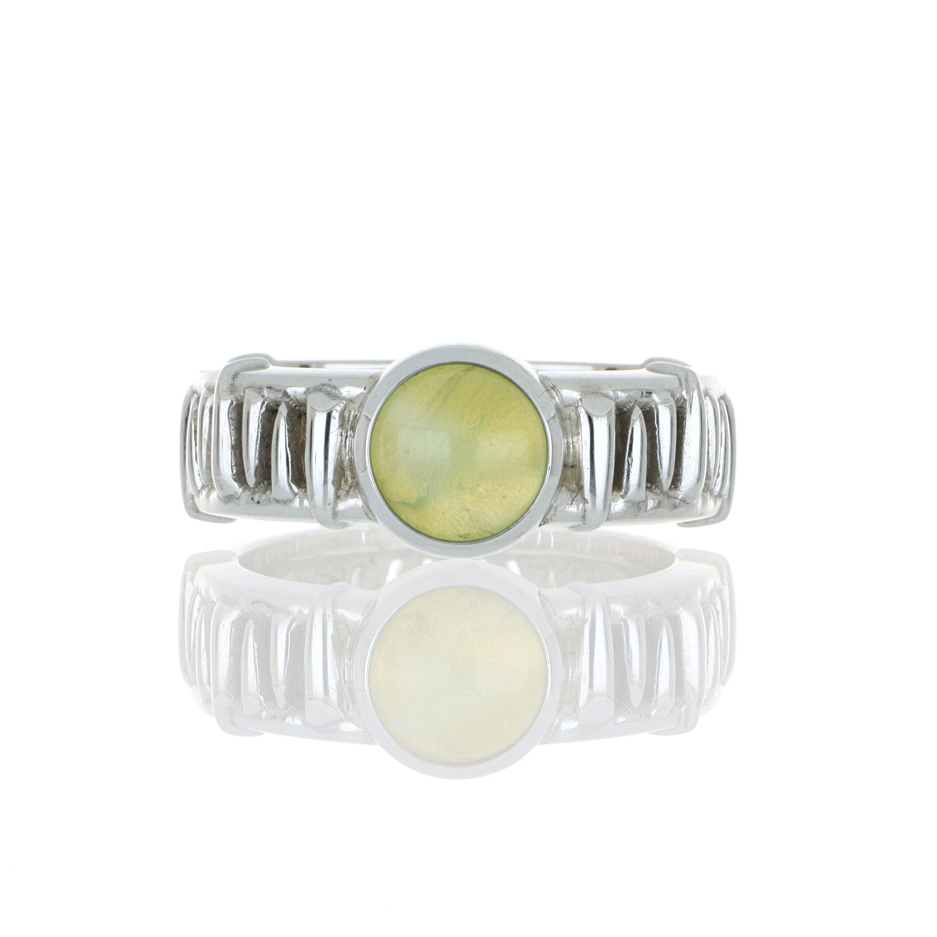 19k & 14k White Gold Chrysoberyl Cats Eye Ring