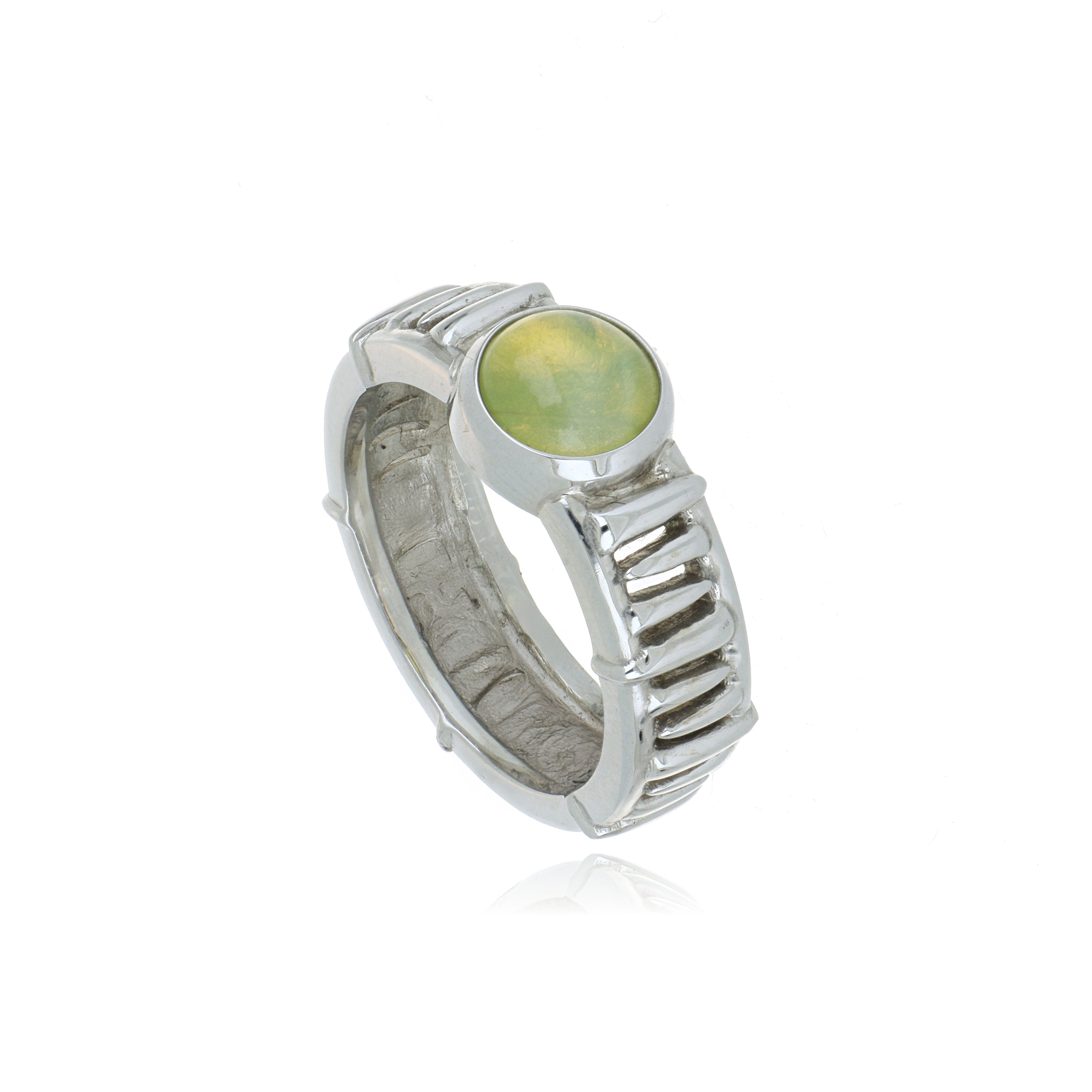 19k & 14k White Gold Chrysoberyl Cats Eye Ring