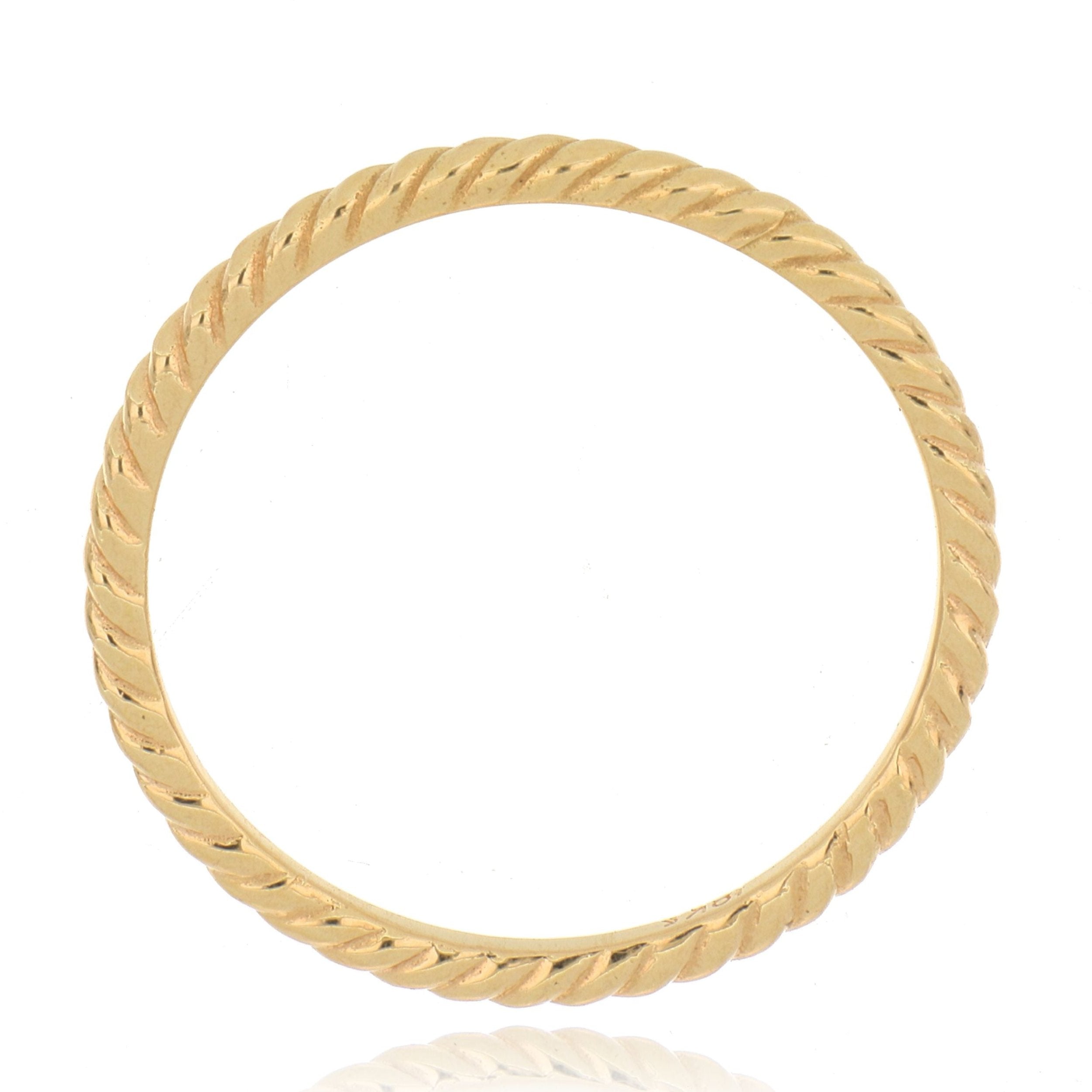 18k Rose Gold Skinny Rope Wedding Band