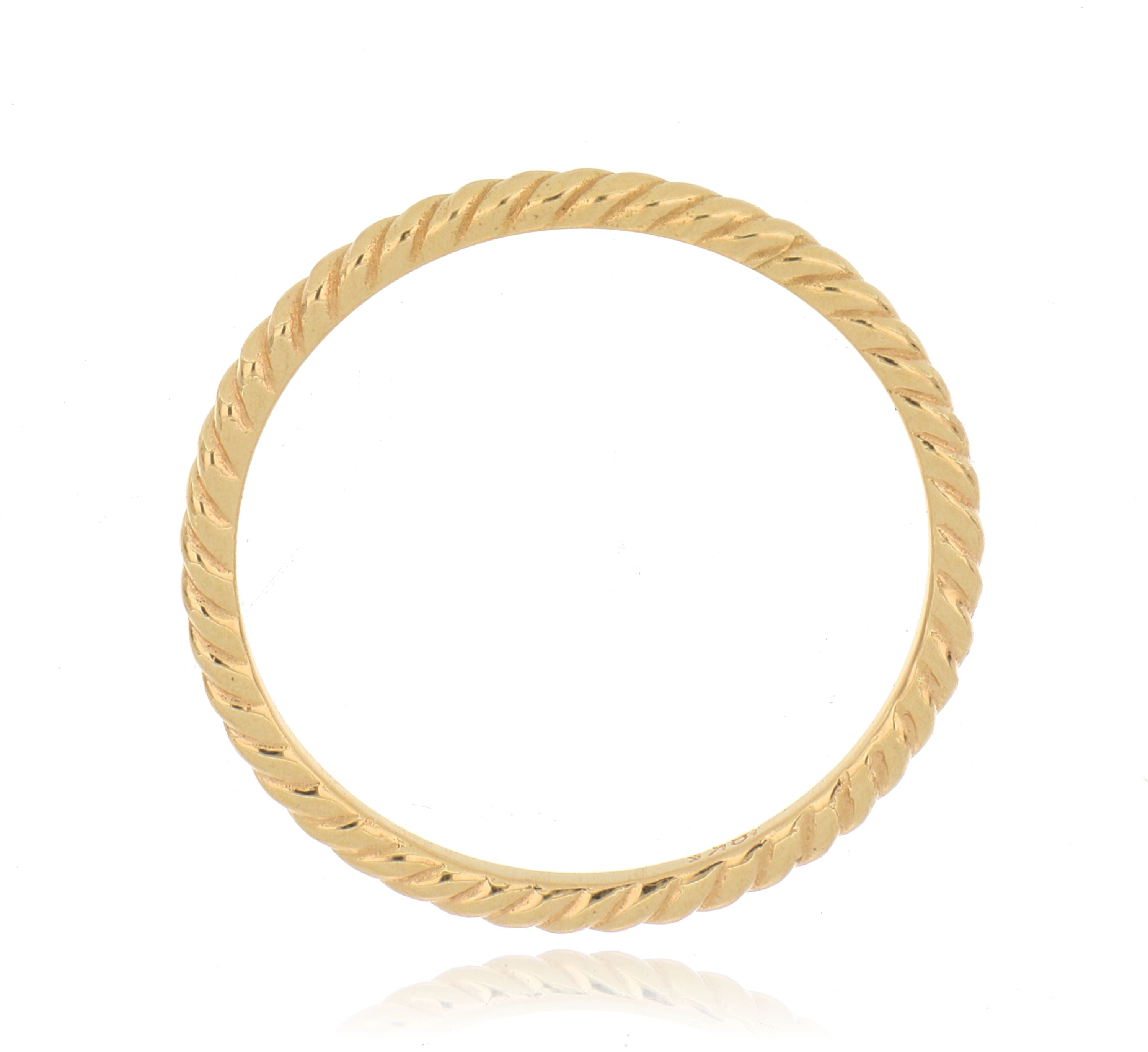 18k Rose Gold Skinny Rope Wedding Band