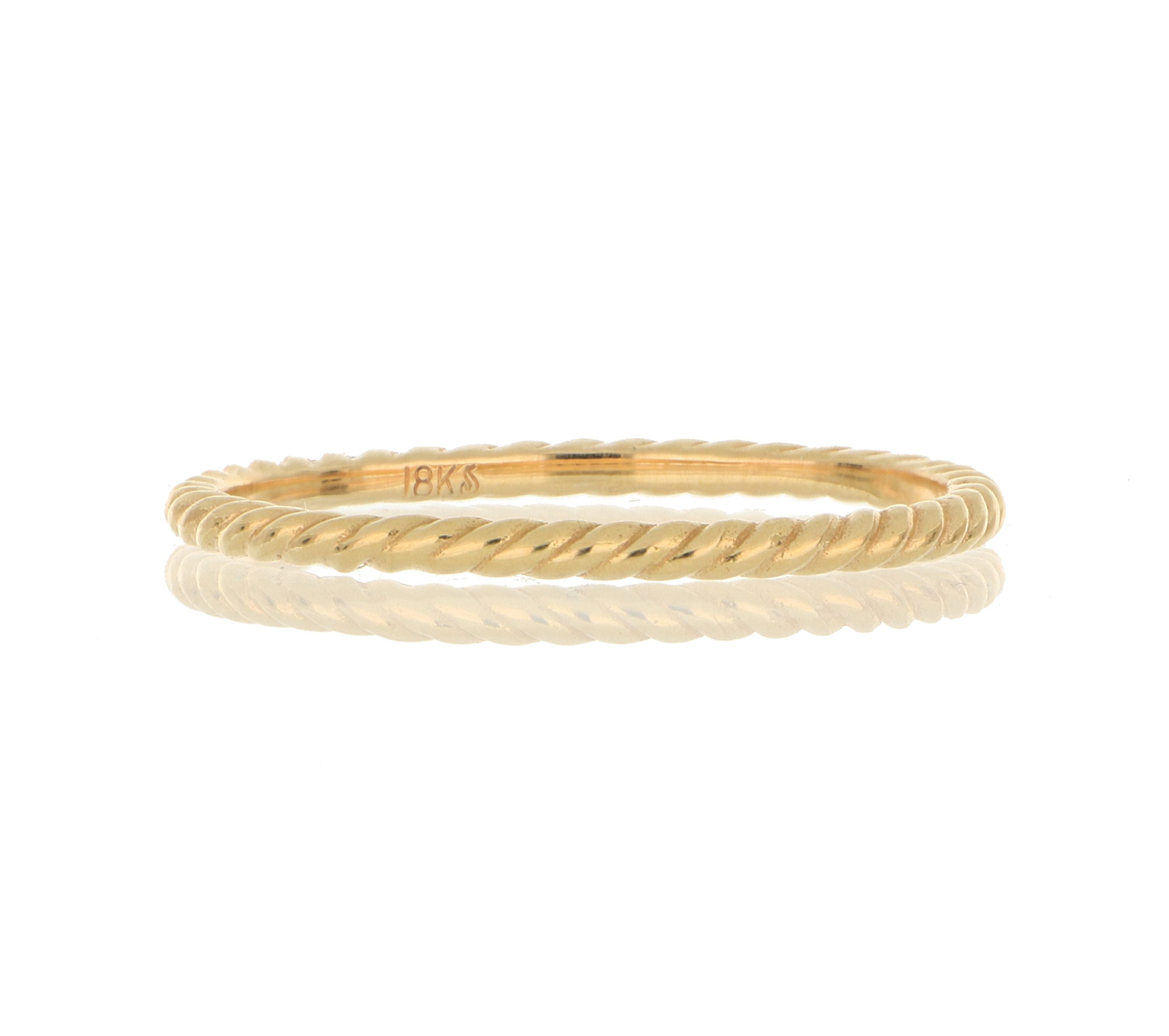 18k Rose Gold Skinny Rope Wedding Band