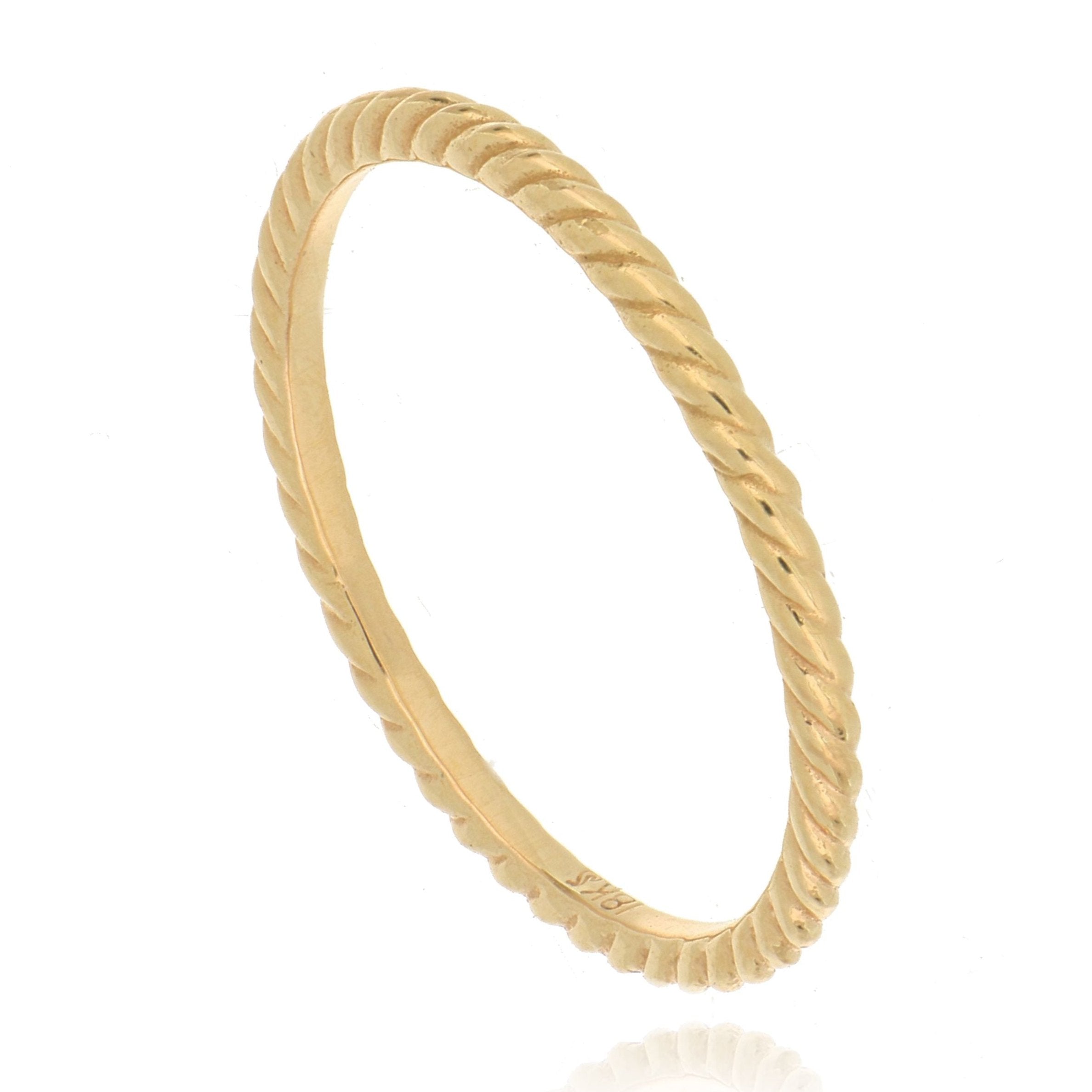 18k Rose Gold Skinny Rope Wedding Band