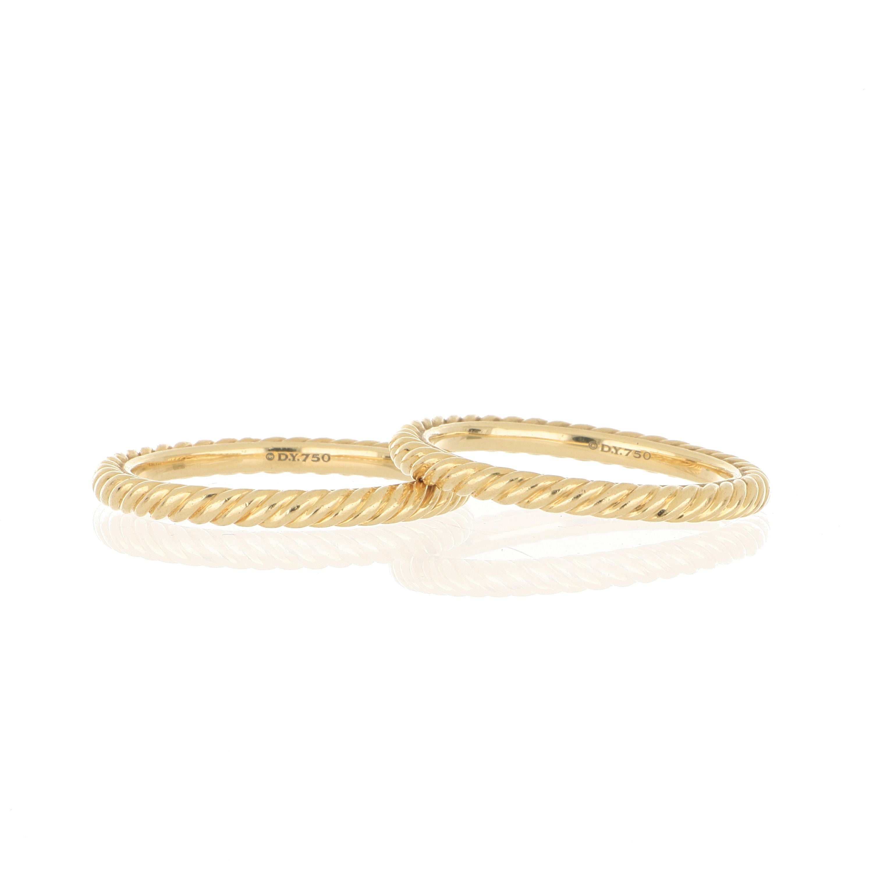 18k Yellow Gold David Yurman Cable Classics Band