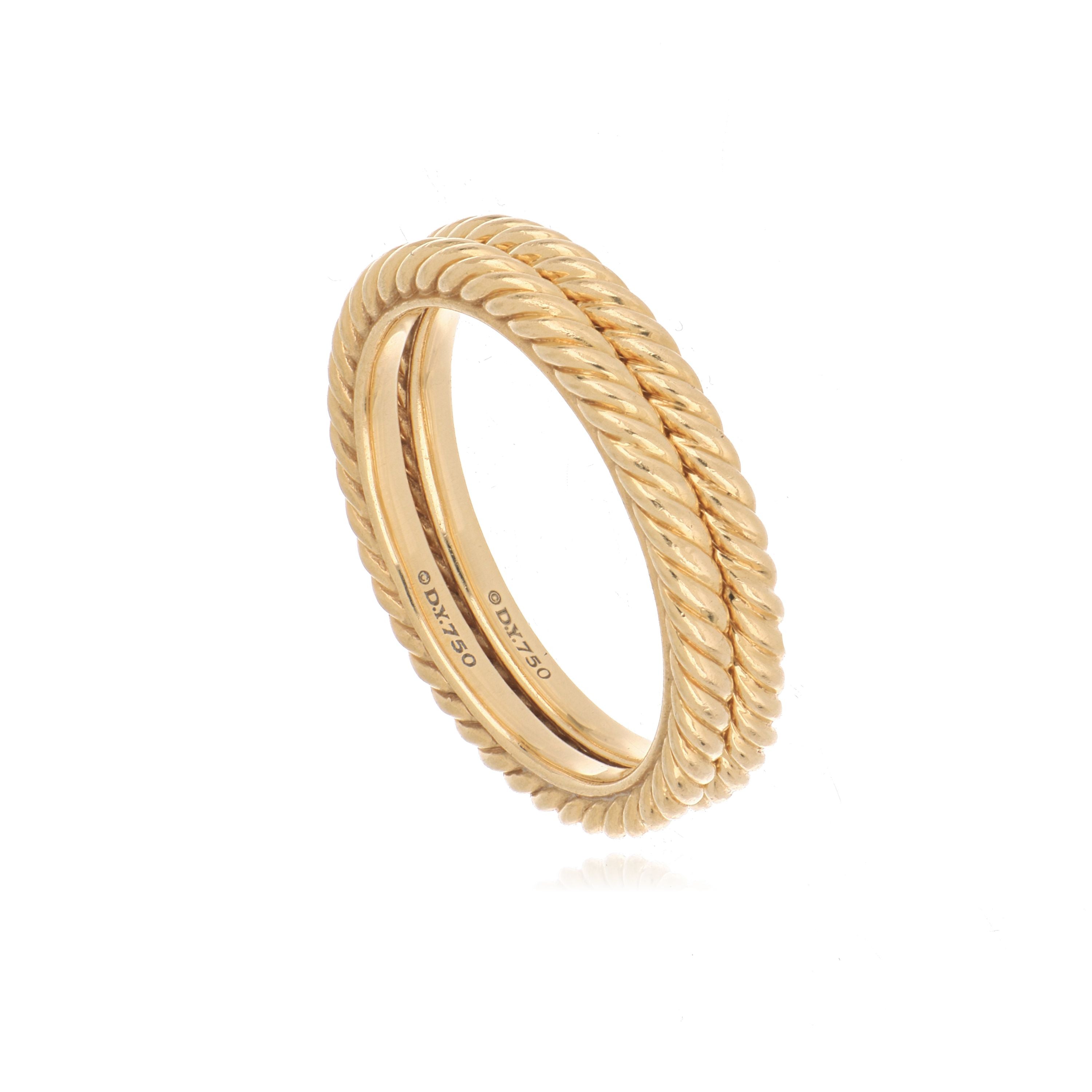 18k Yellow Gold David Yurman Cable Classics Band