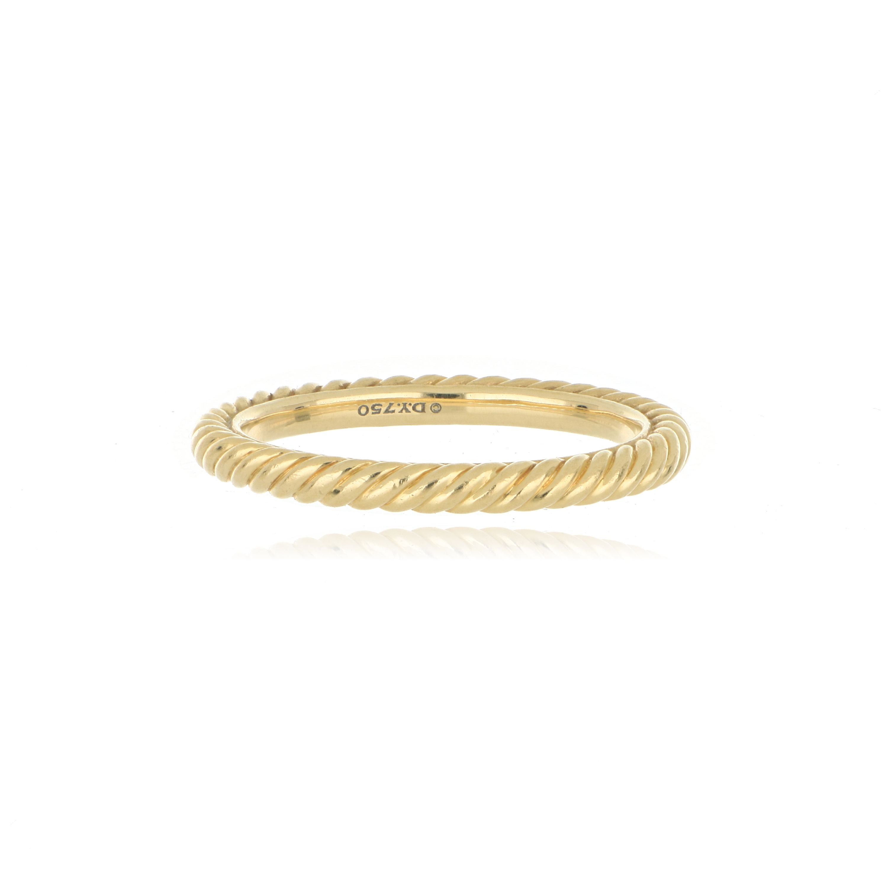 18k Yellow Gold David Yurman Cable Classics Band