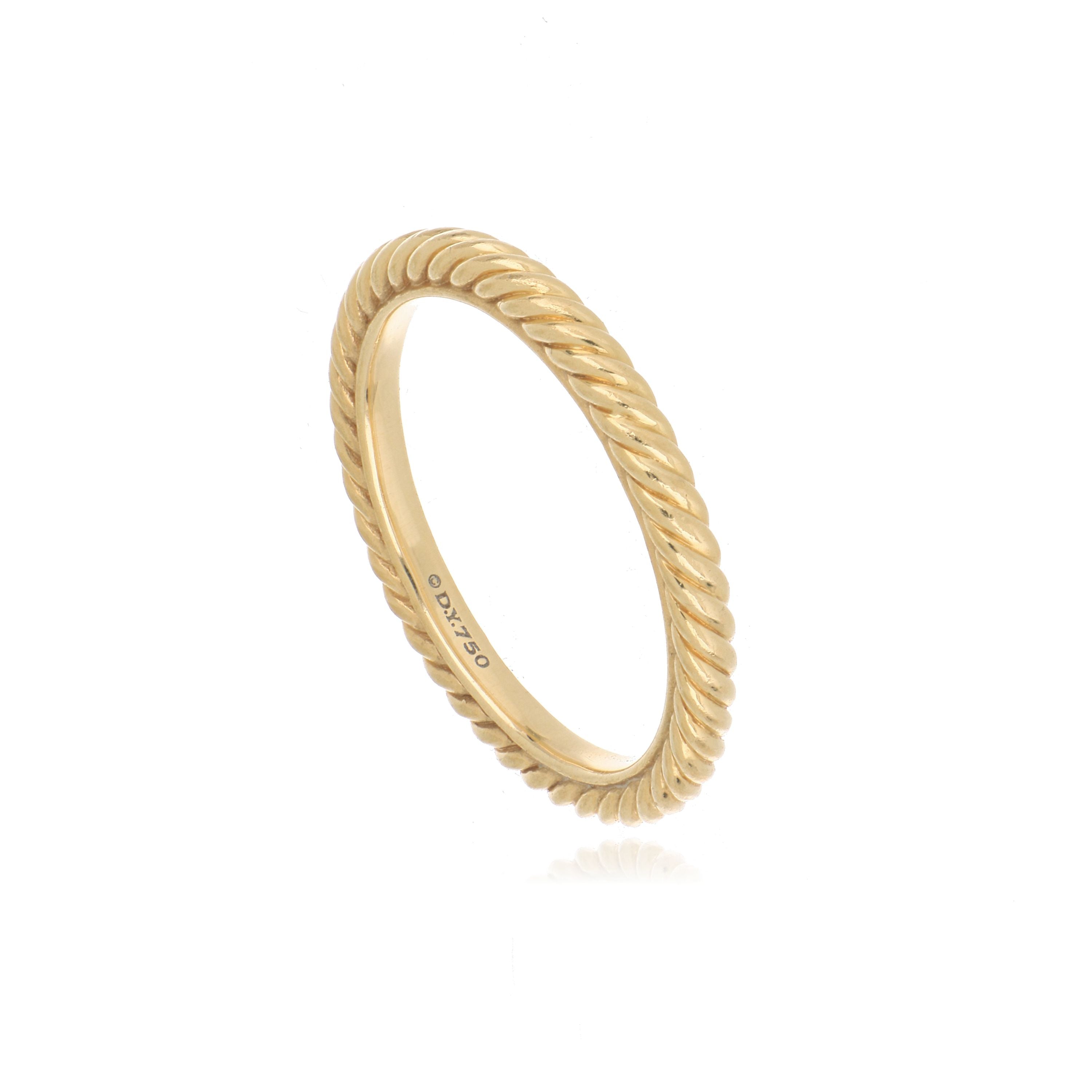 18k Yellow Gold David Yurman Cable Classics Band