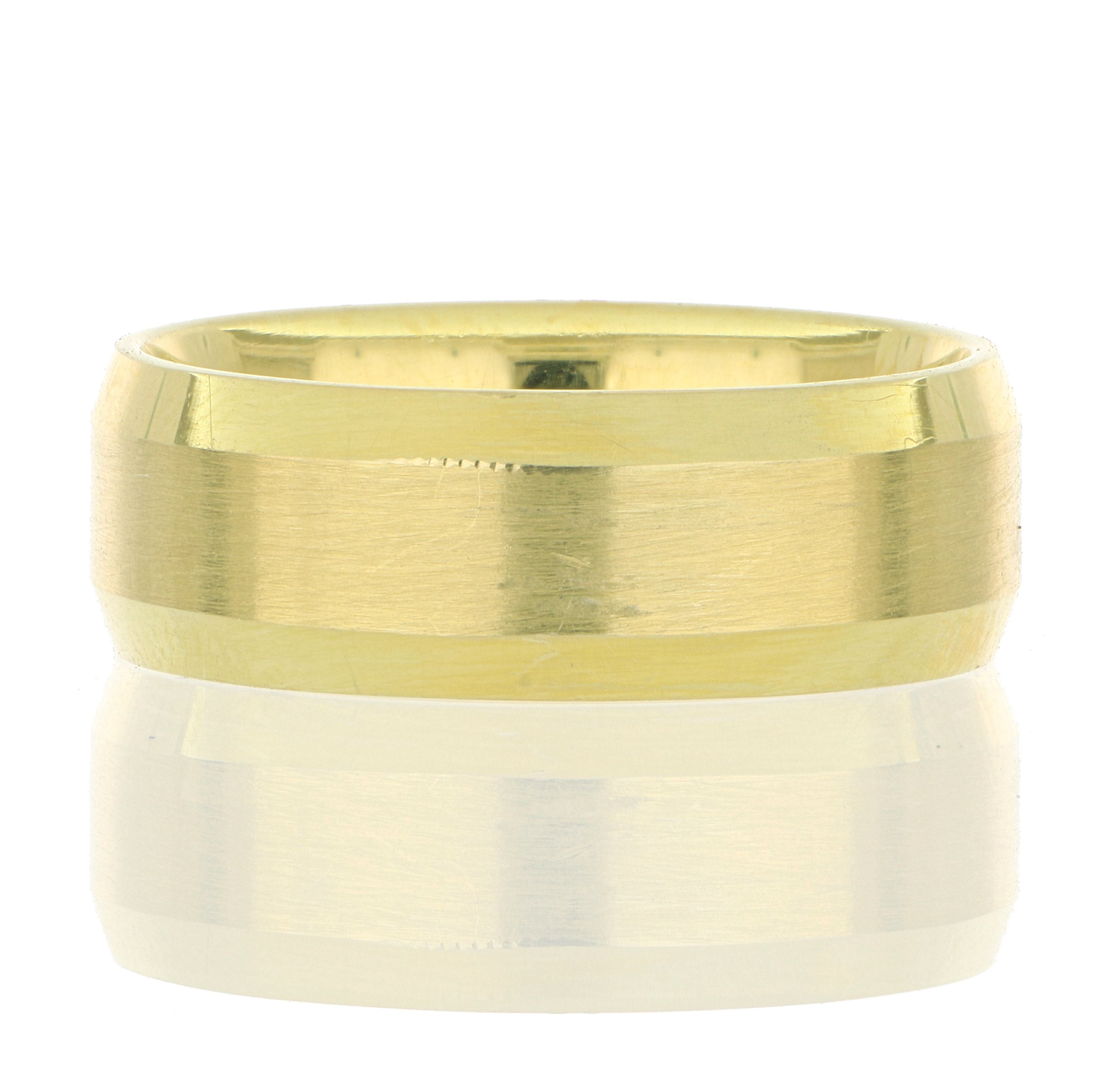 18k Yellow Gold Beveled Edge Men's Wedding Band