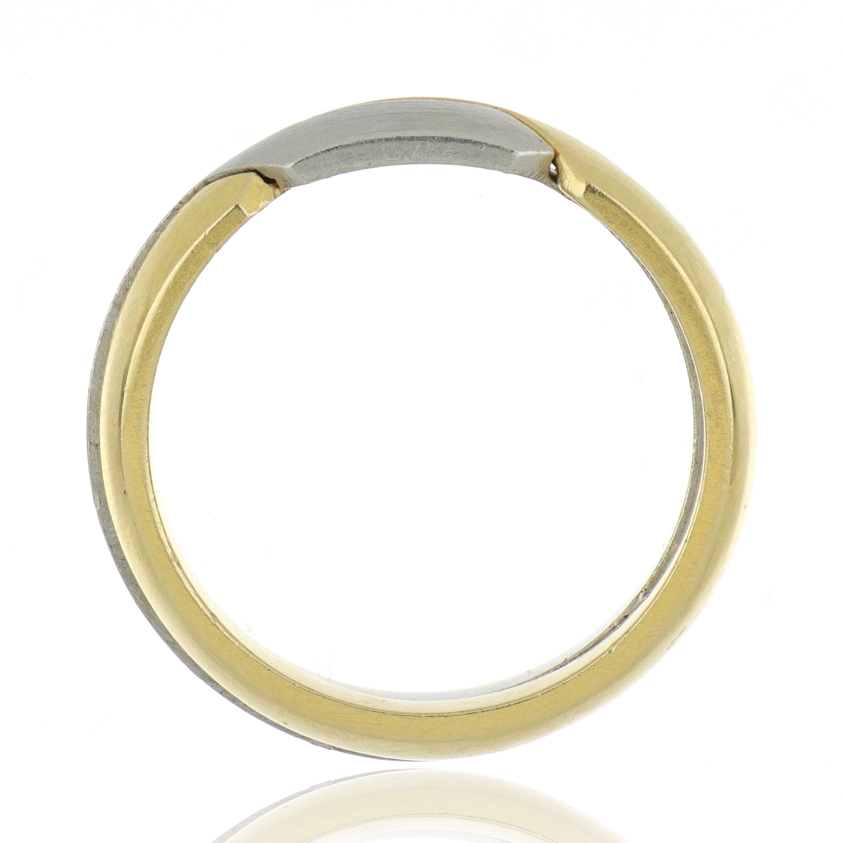 18k Yellow and White Gold Men's Intermingle Puzzle Wedding Band - Charles Koll Jewelers