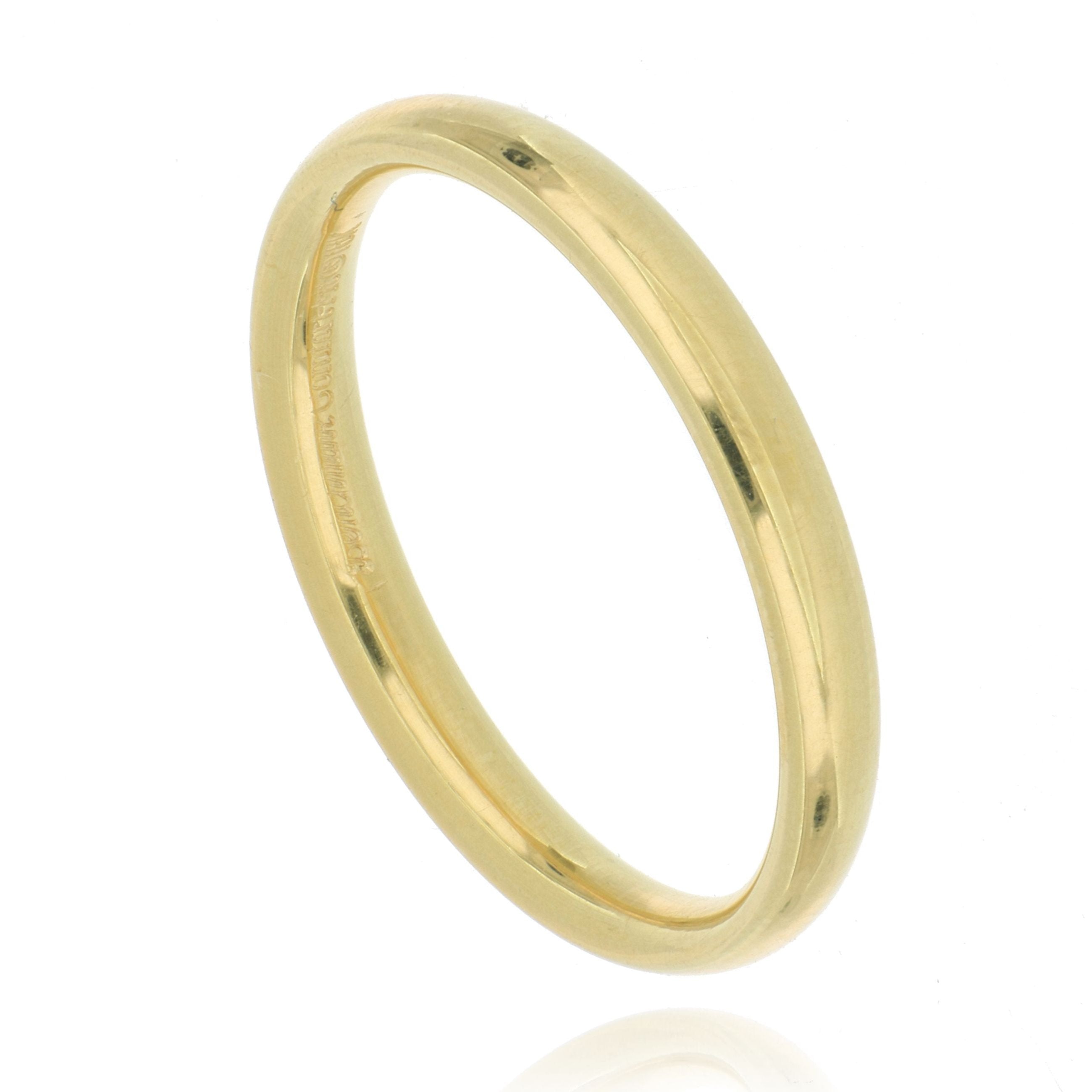 18k Yellow Gold 3mm Men's Wedding Band - Charles Koll Jewelers