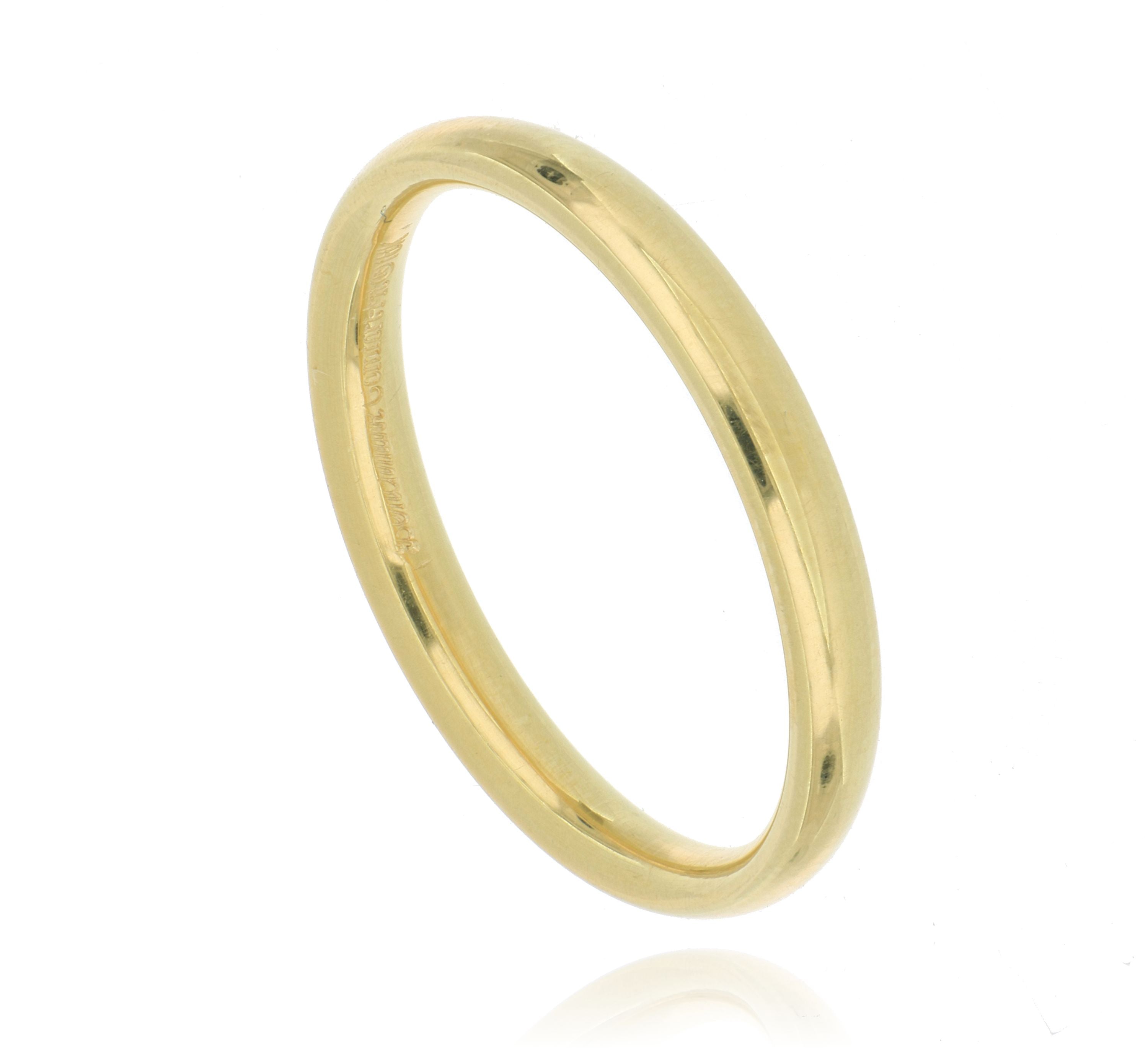 18k Yellow Gold 3mm Men's Wedding Band - Charles Koll Jewelers