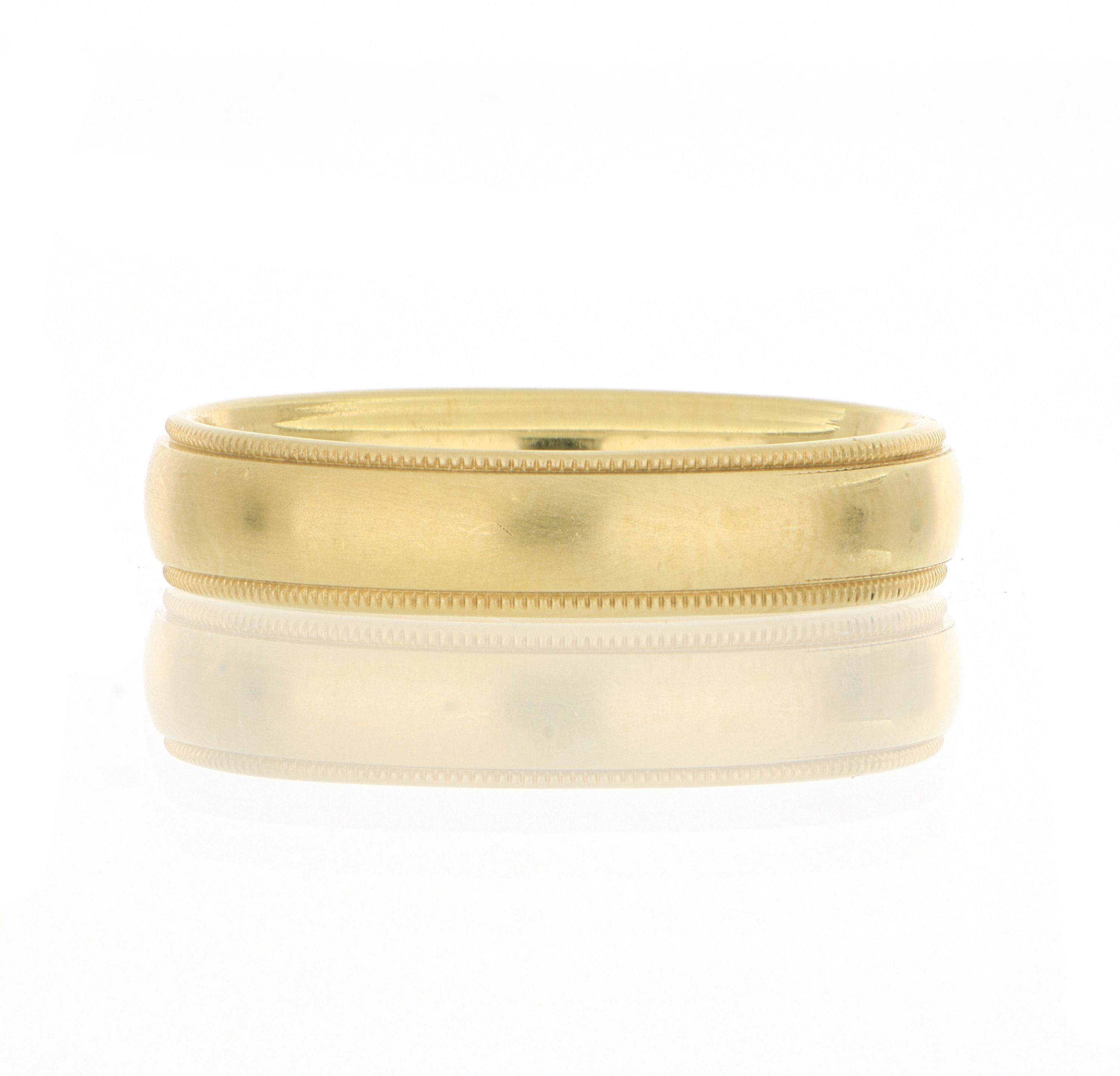 18k Yellow Gold Men's Wedding Band - Charles Koll Jewelers