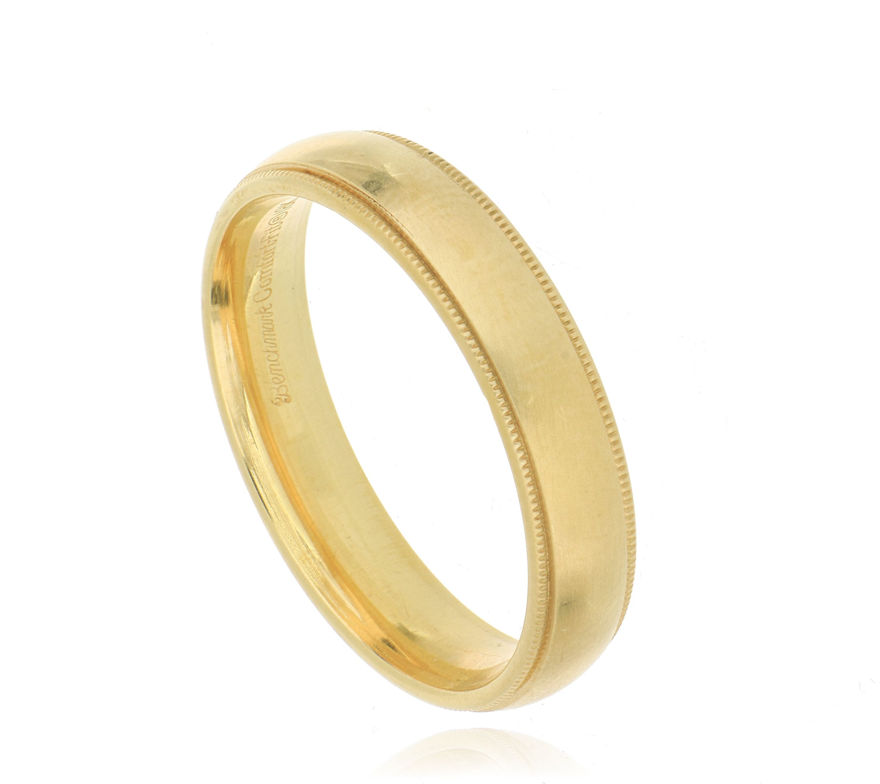 18k Yellow Gold Men's Wedding Band - Charles Koll Jewelers